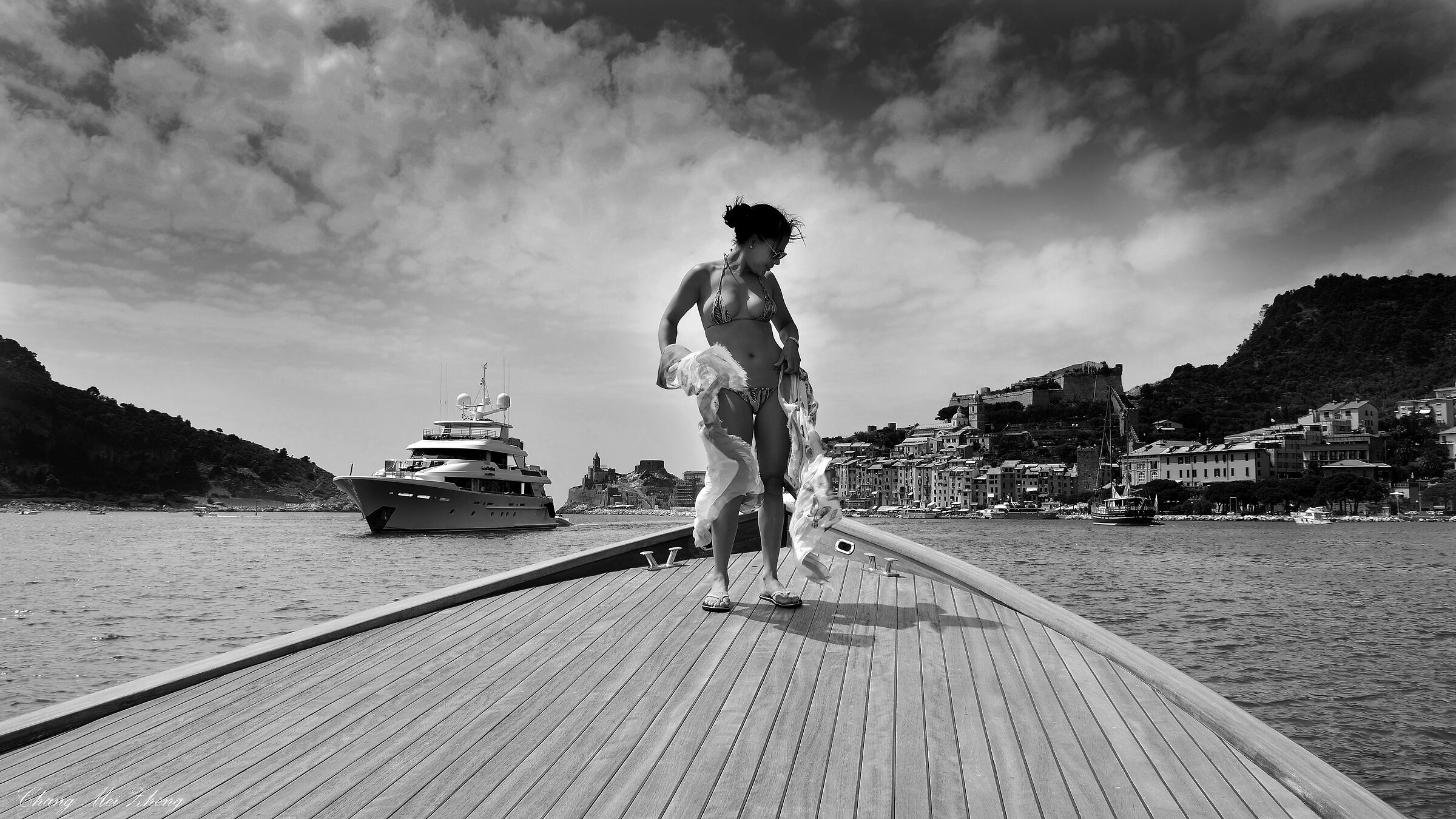 Woman in front of Portovenere