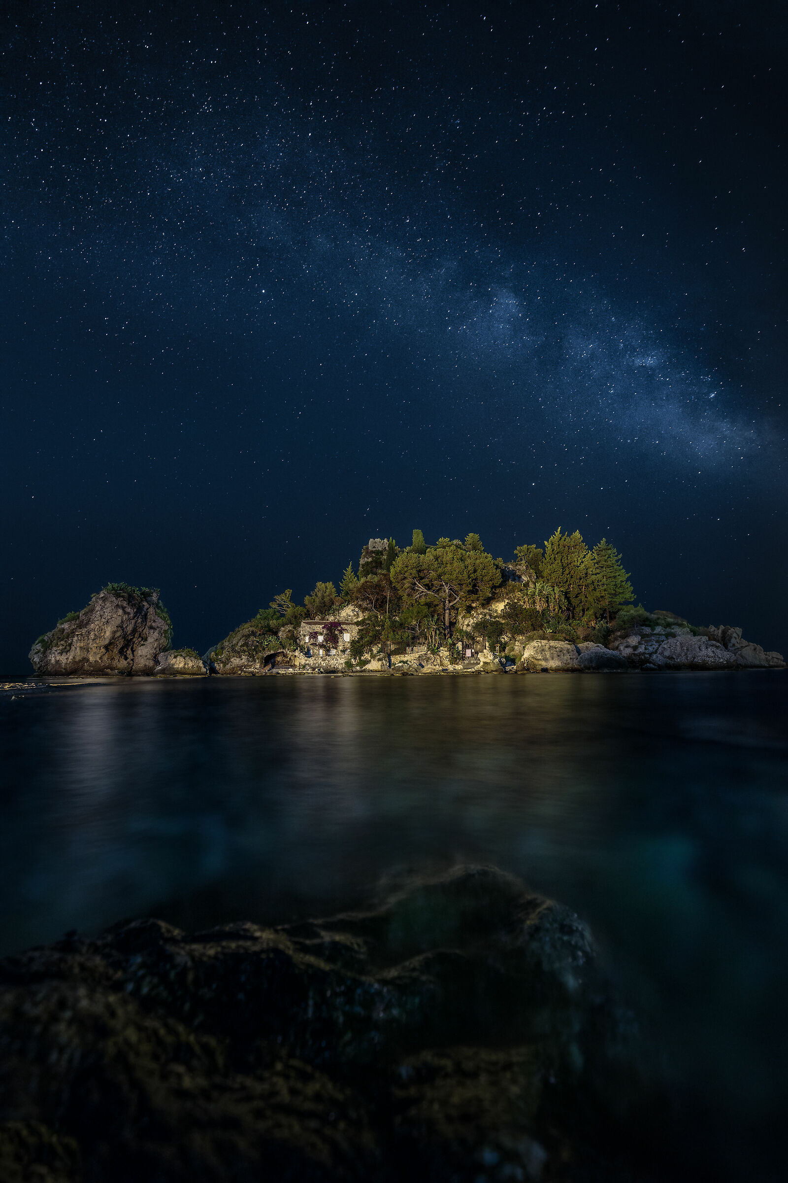 Beautiful Island with Milky Way