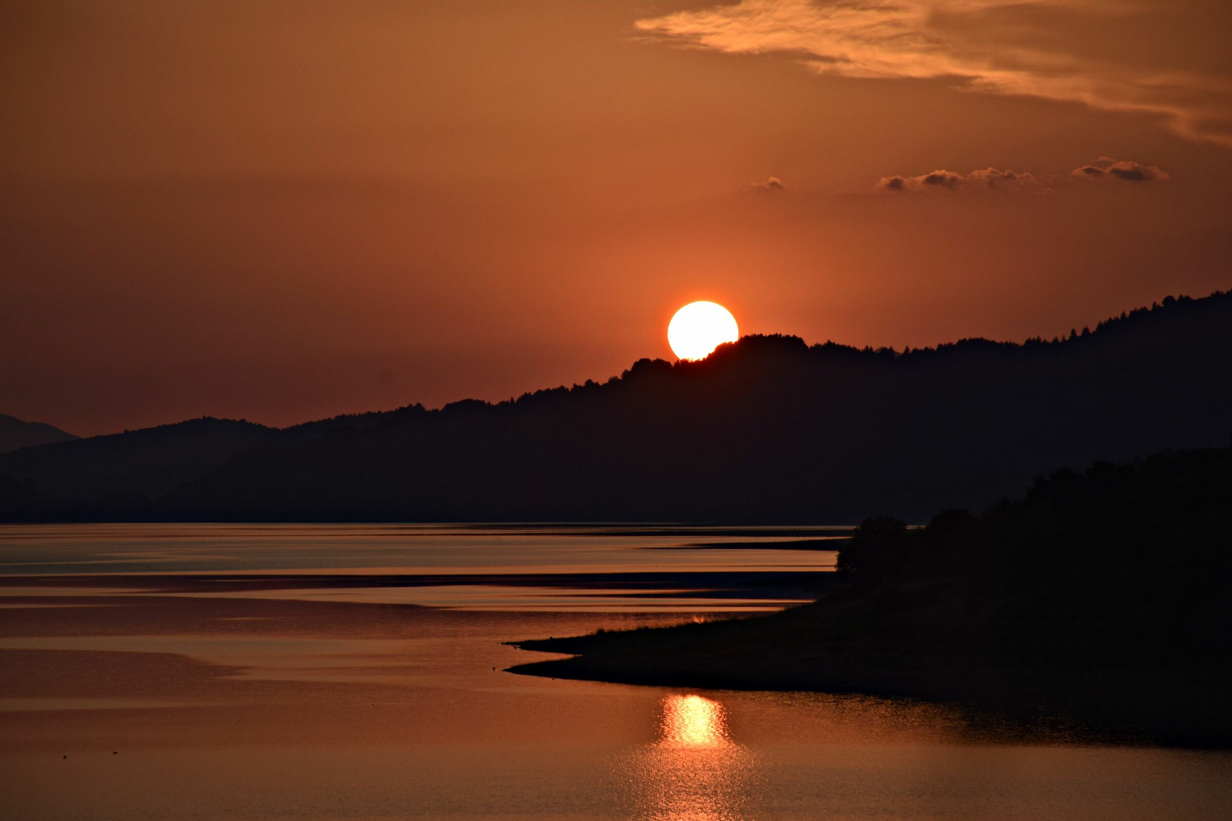 Sunset over Lake Campotosto