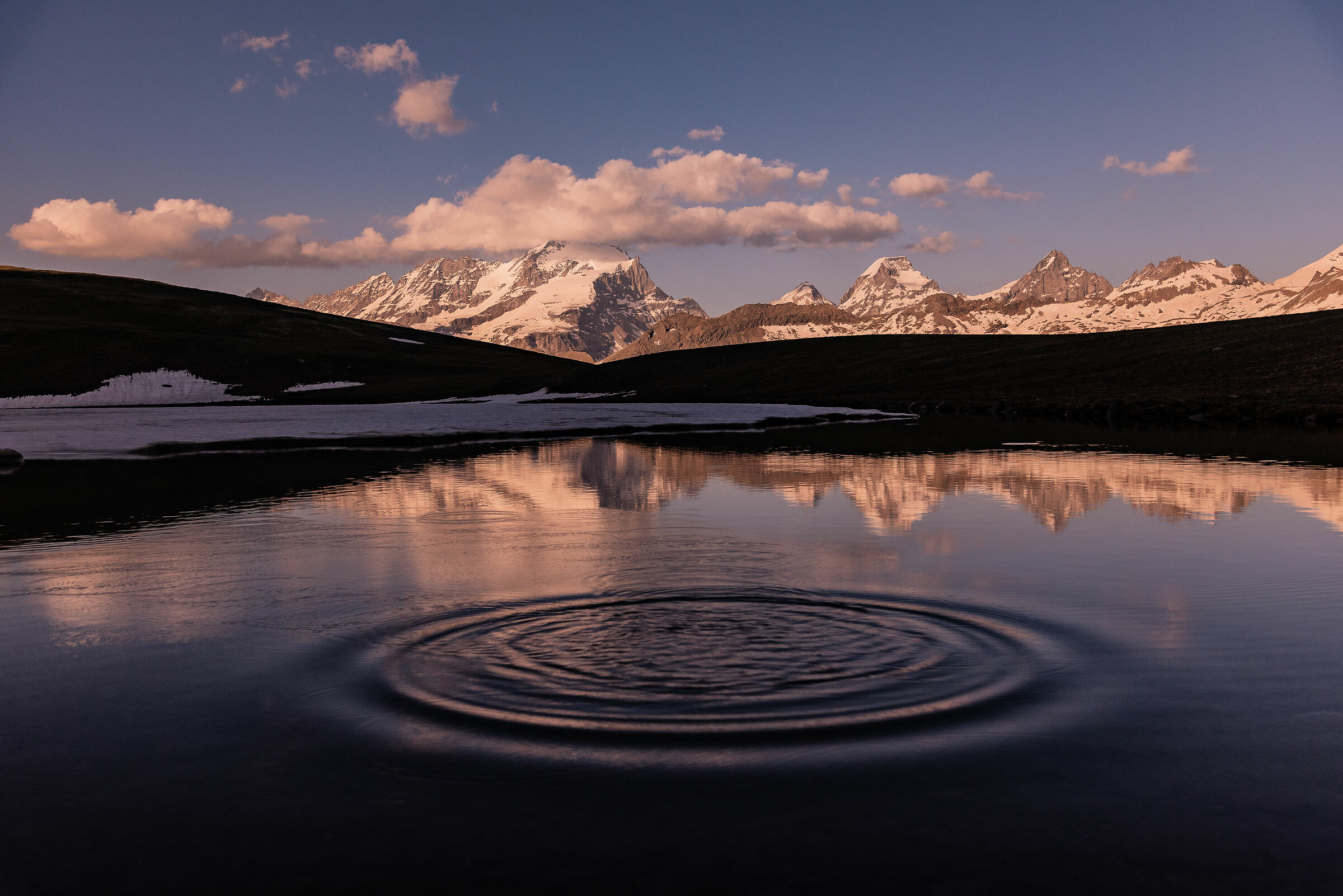 Tramonto sul lago Rossett