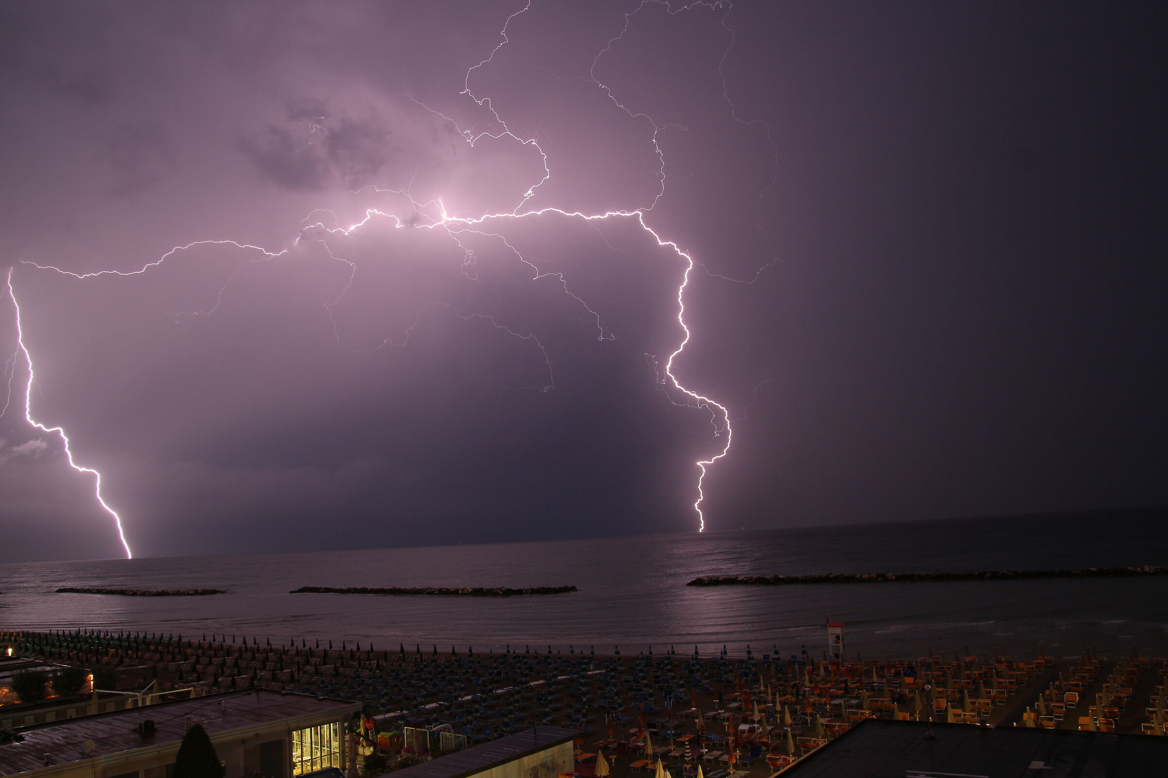 Lightning on the sea - Savio Lido