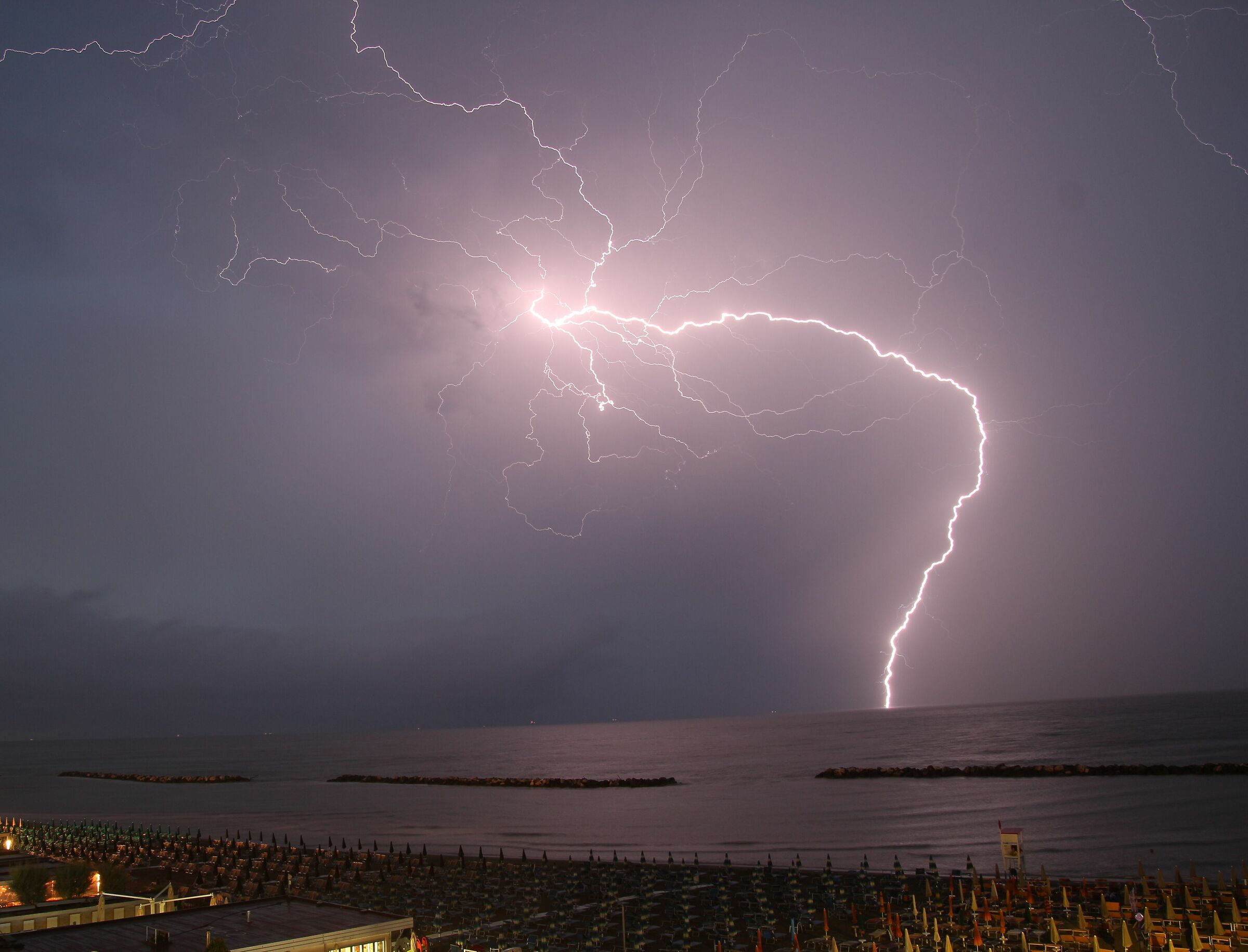 Lightning on the sea - Savio Lido