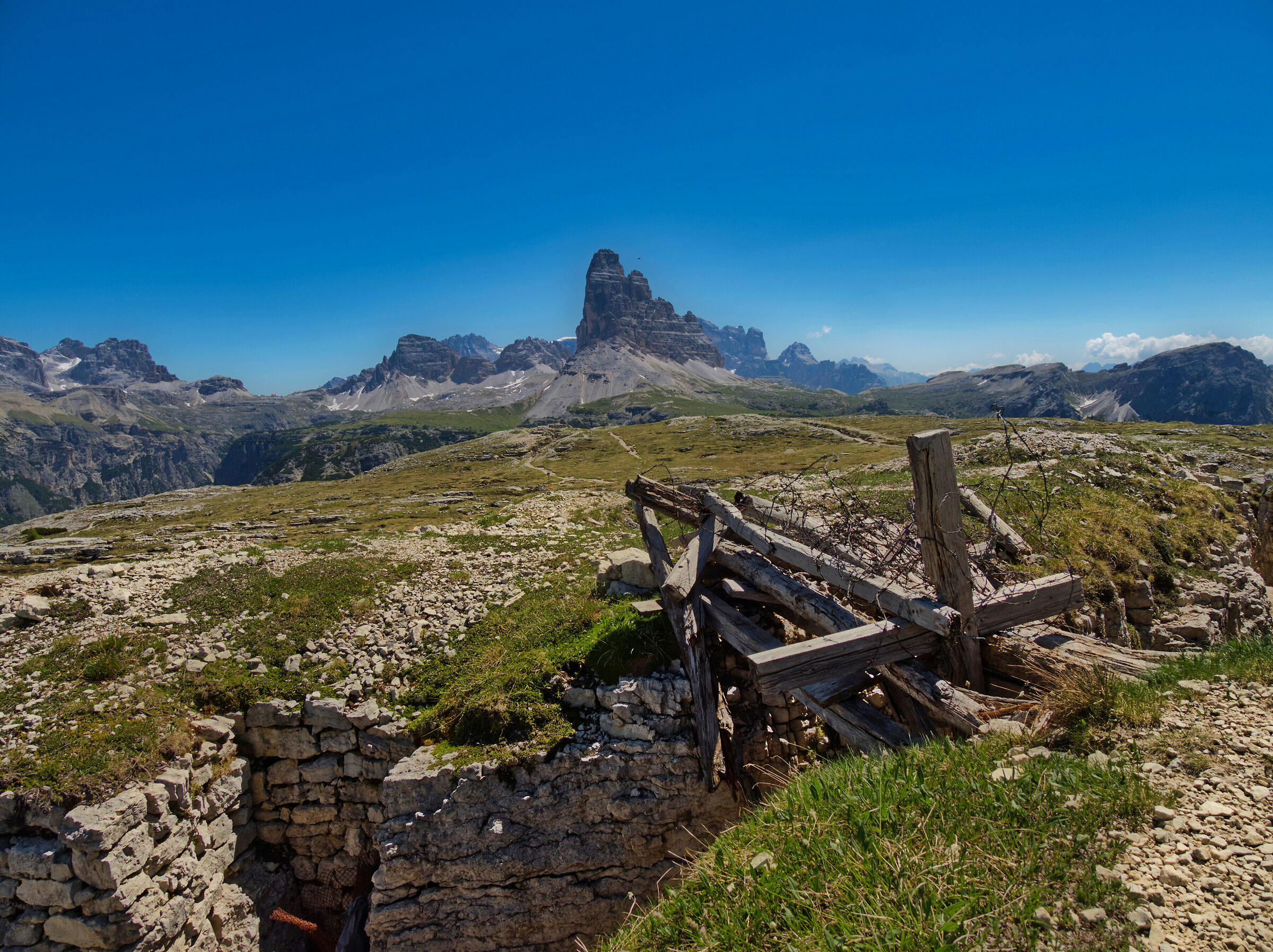 Trenches on the summit of Mount Piana