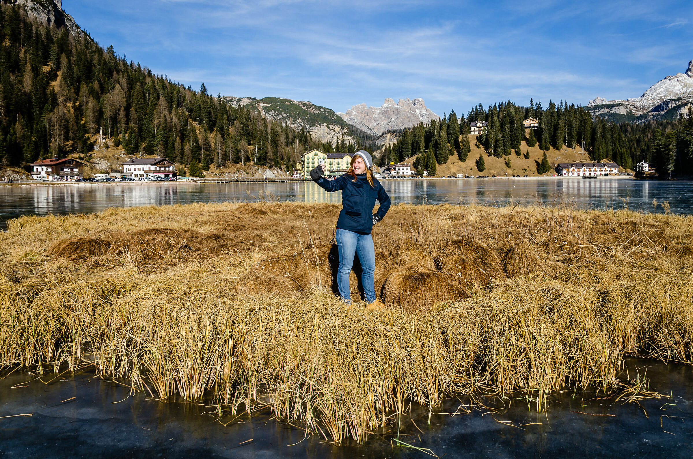 Selfie on the frozen lake