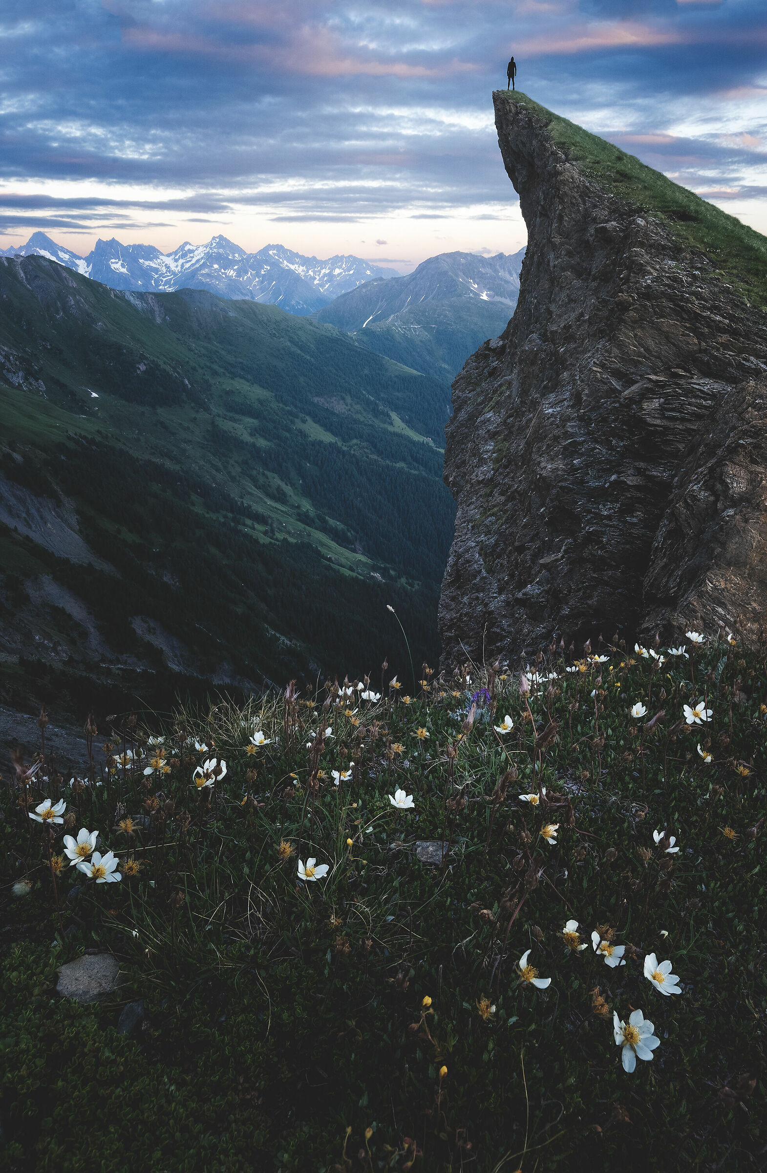 Sunset on Trolltunga of Austria
