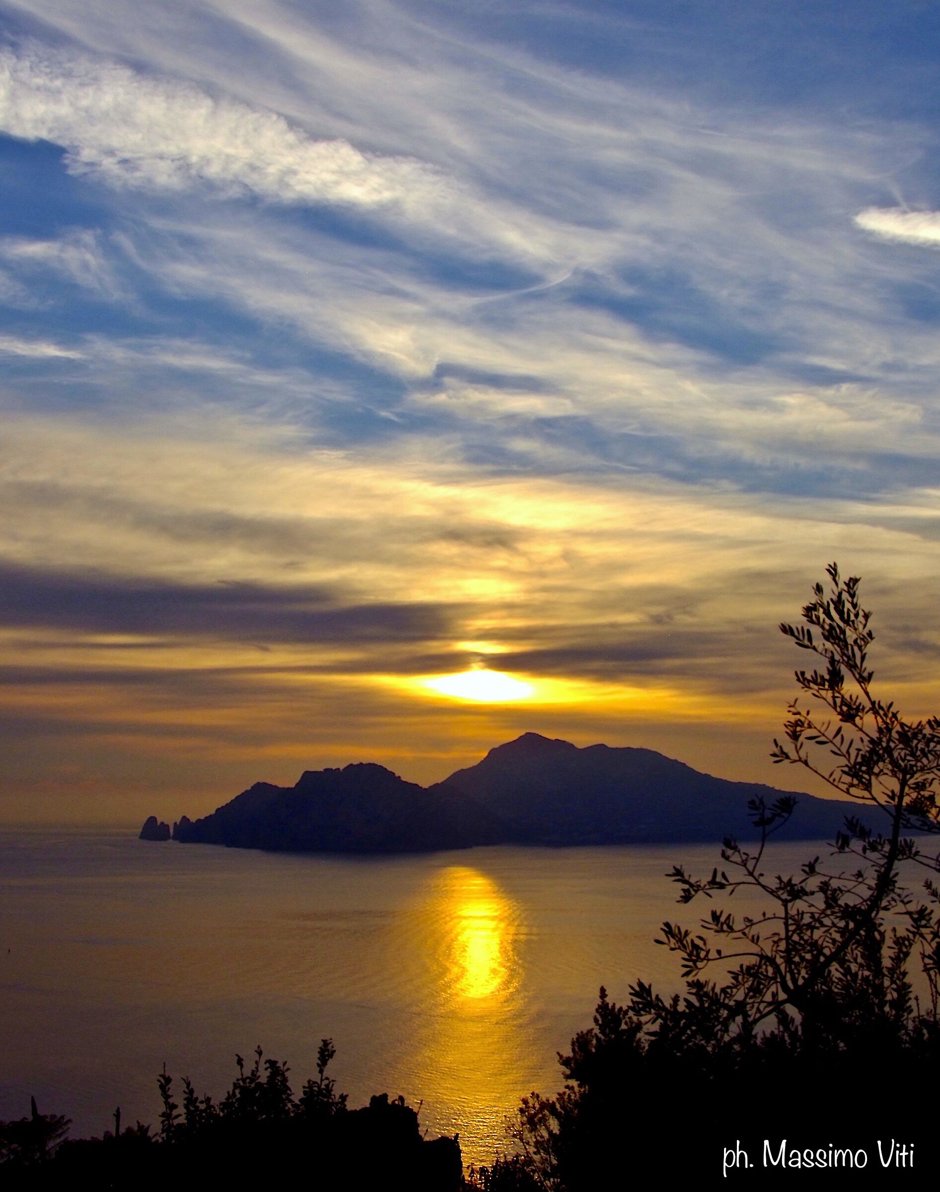 Beautiful sunset on Capri