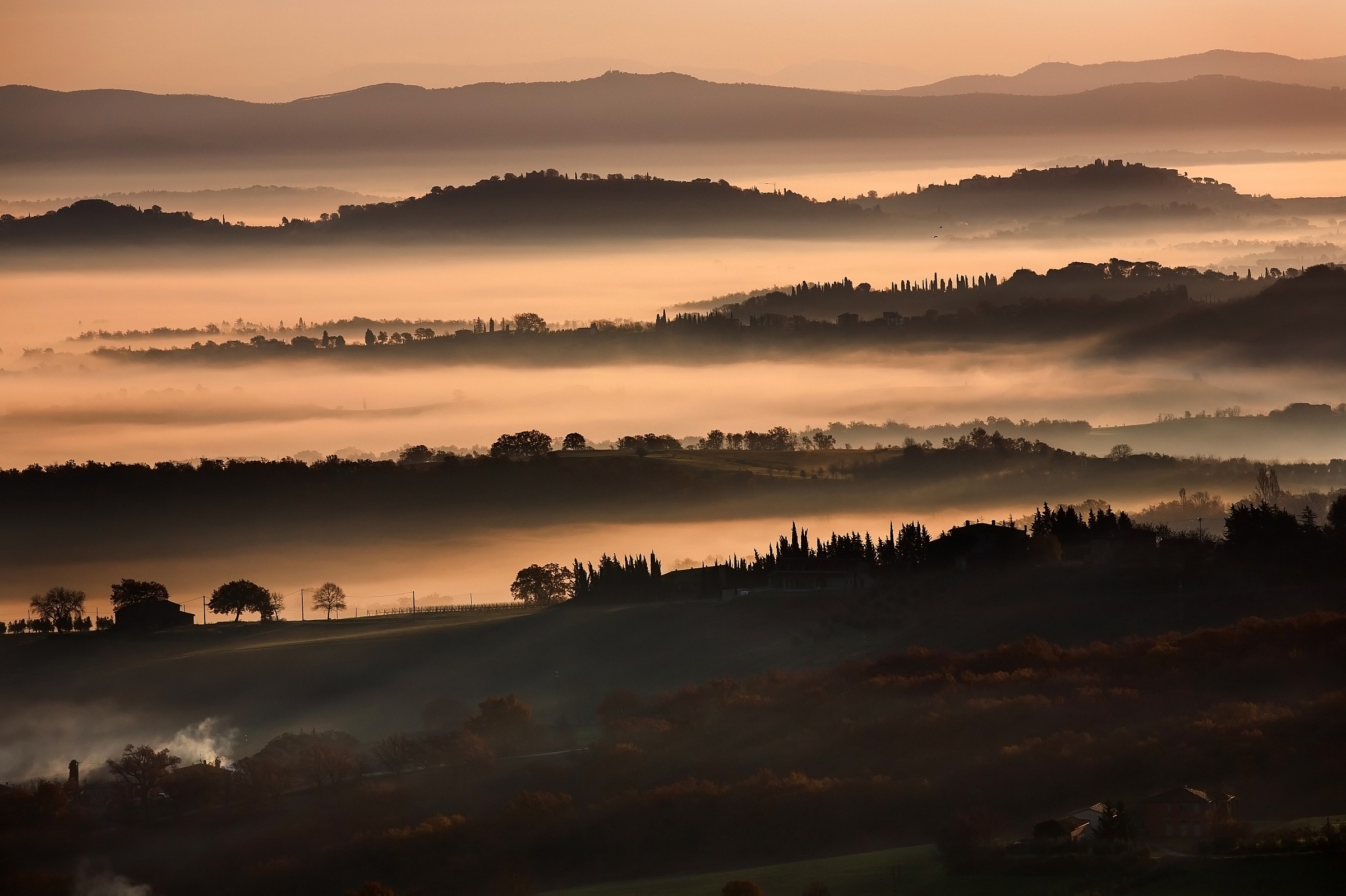 Prime luci del mattino in Val di Chiana