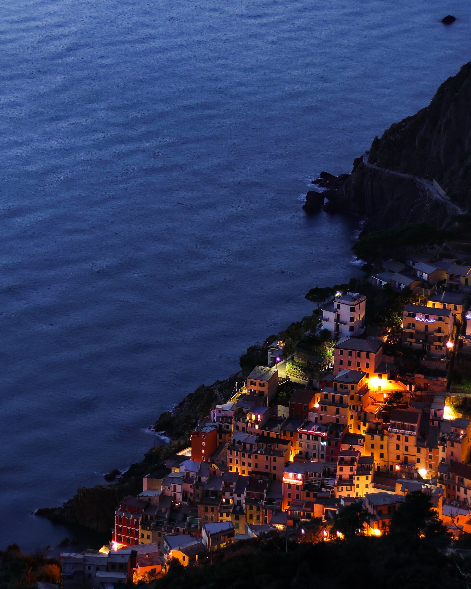 Riomaggiore from the top of the shrine of Our Lady of Mo