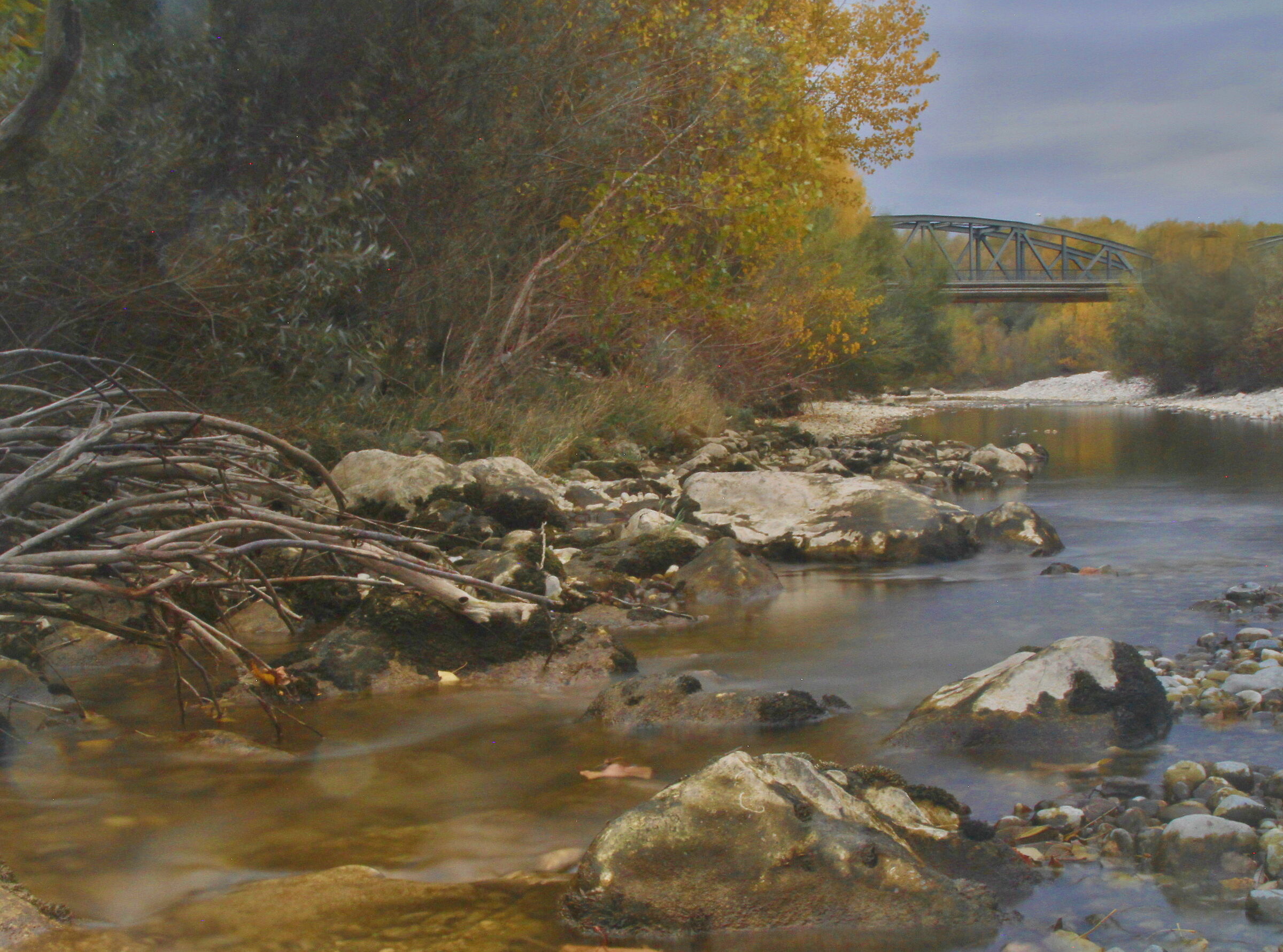 River Isonzo in autumn