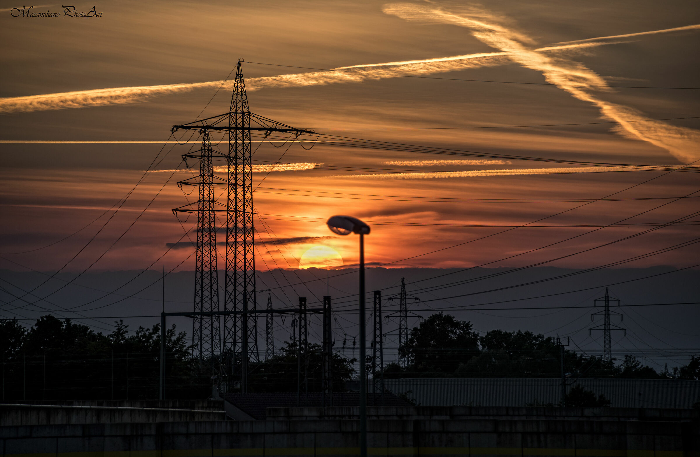 Sunset at Neuss Dusseldorf Germany