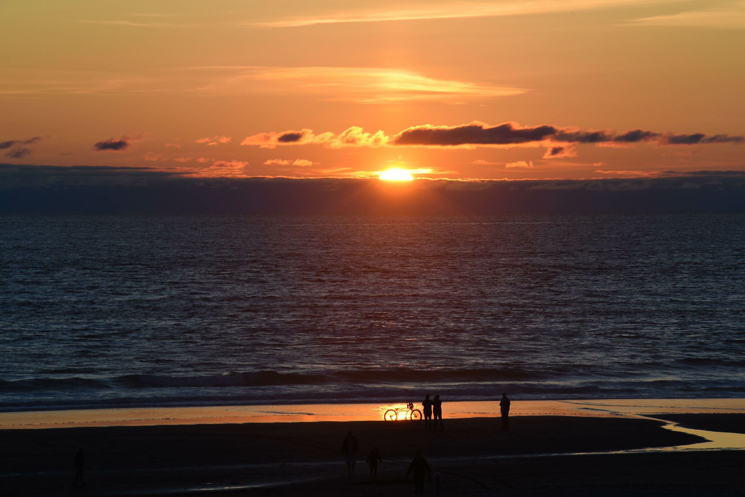 Tramonto sulla spiaggia di Rockaway
