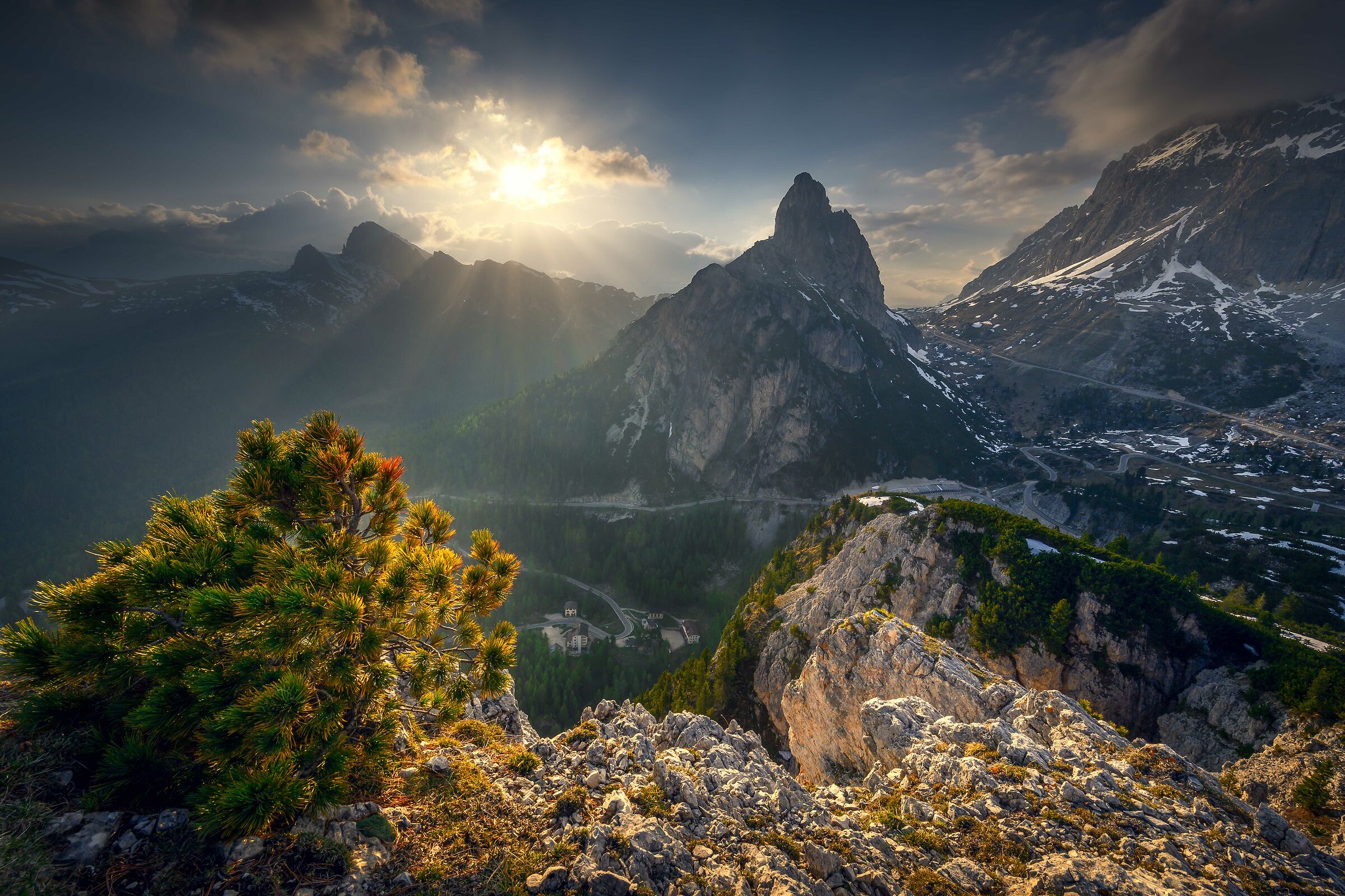 Sunset on the Falzarego Pass