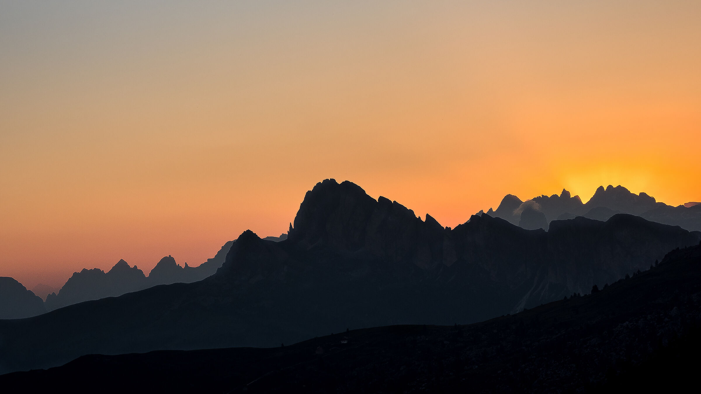 The warm colors of the sunset