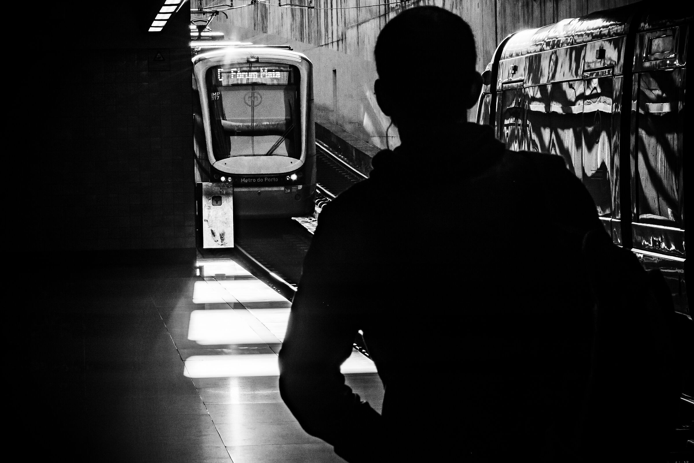 Silhouette on the metro