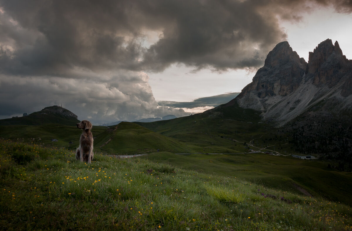 Nove di sera al passo Sella ...