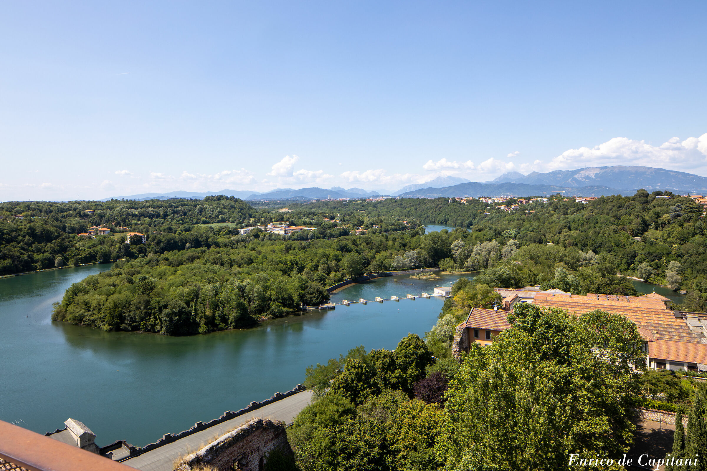 La doppia ansa del fiume a Trezzo sull'Adda