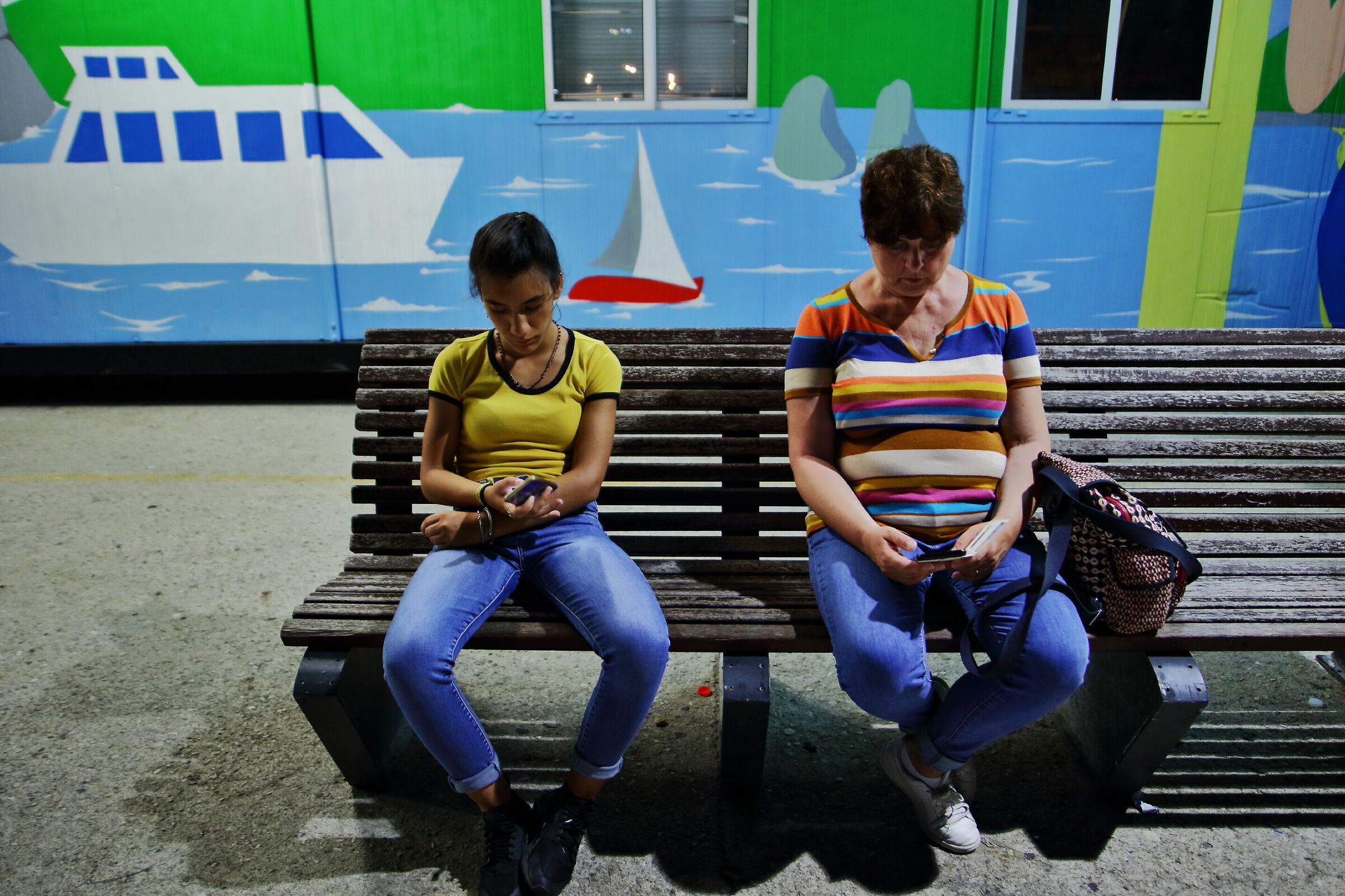 Night at the port of Salerno