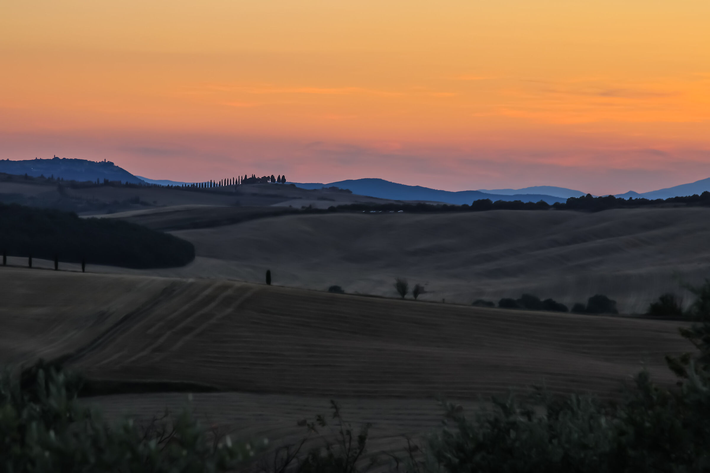 tramonto in val d' orcia il