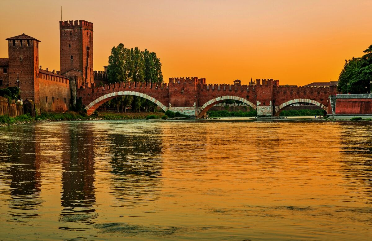 Sunset from Adige River, Verona