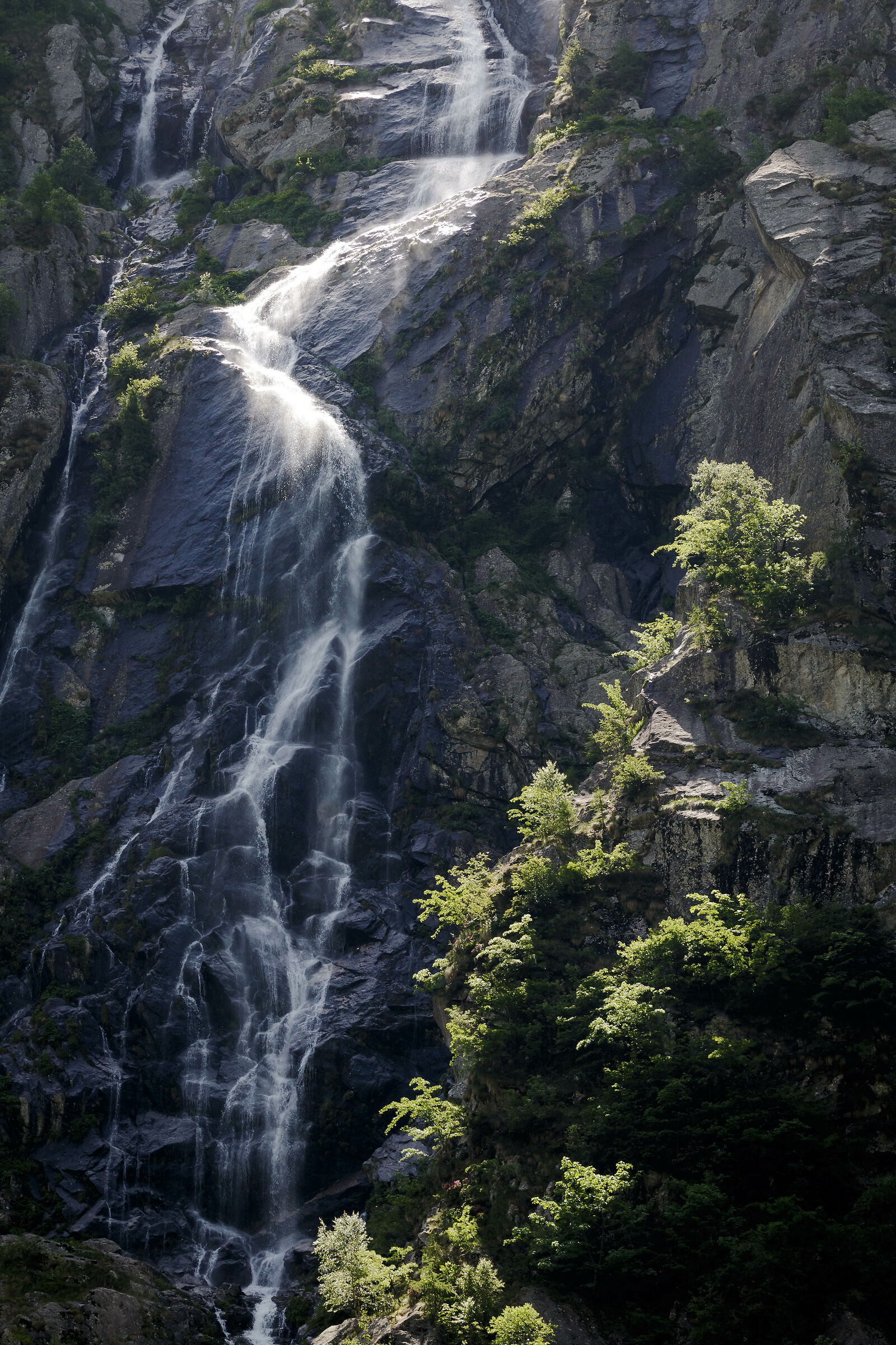 Cascata d'acqua e di luce