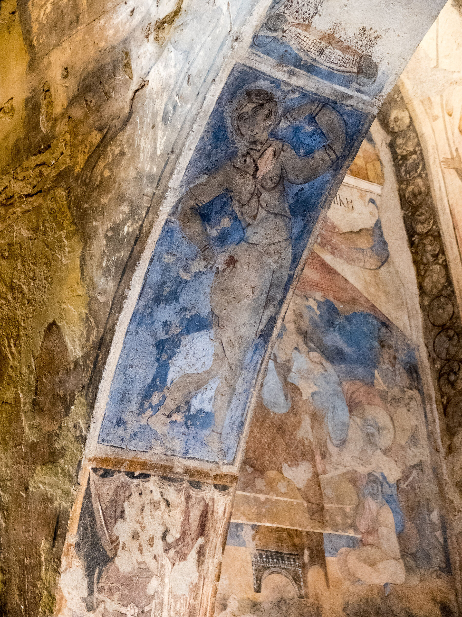 The frescoes inside Qusayr Amra