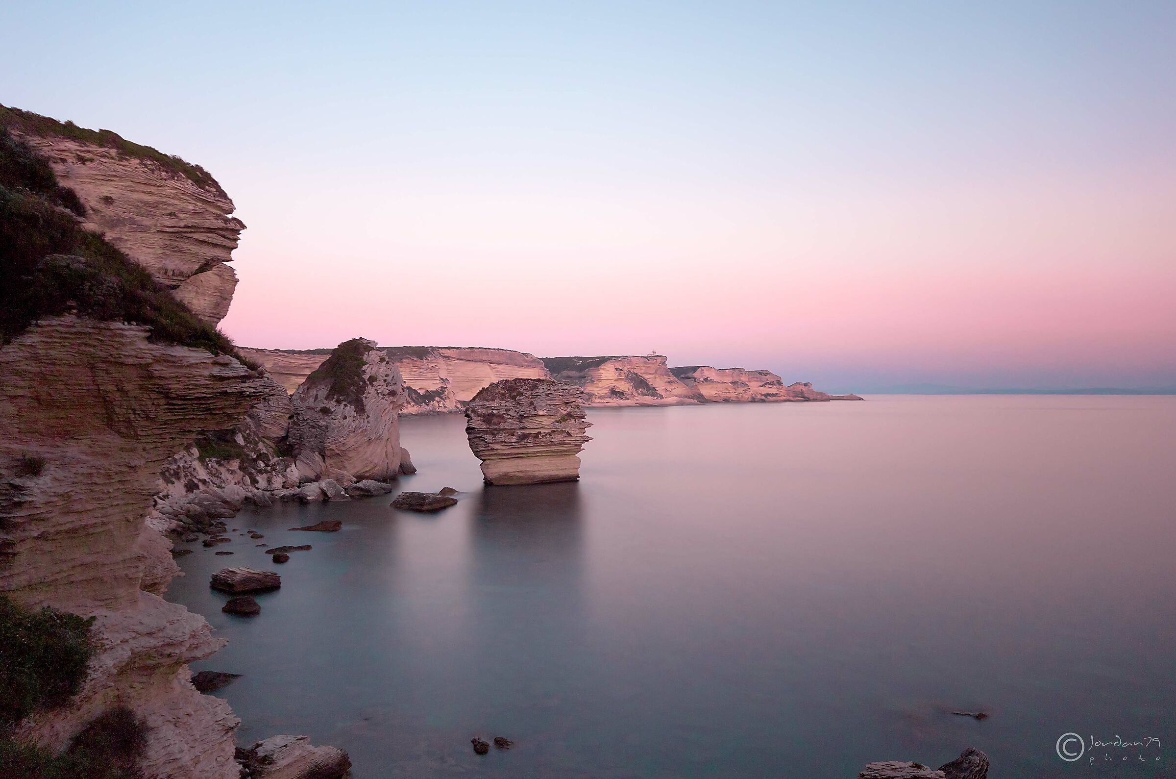 Sunset over the falesie of Bonifacio