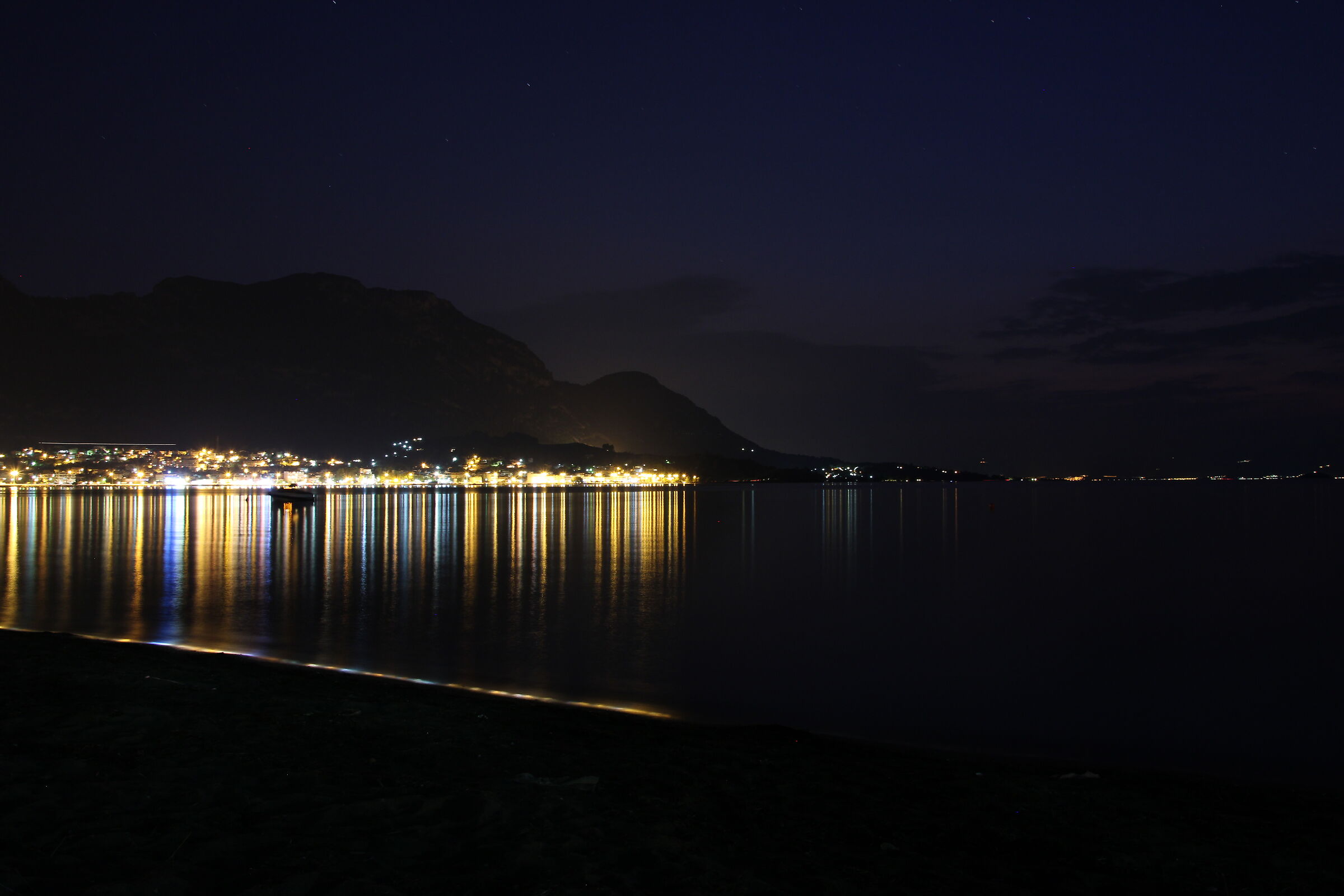 greek village by night