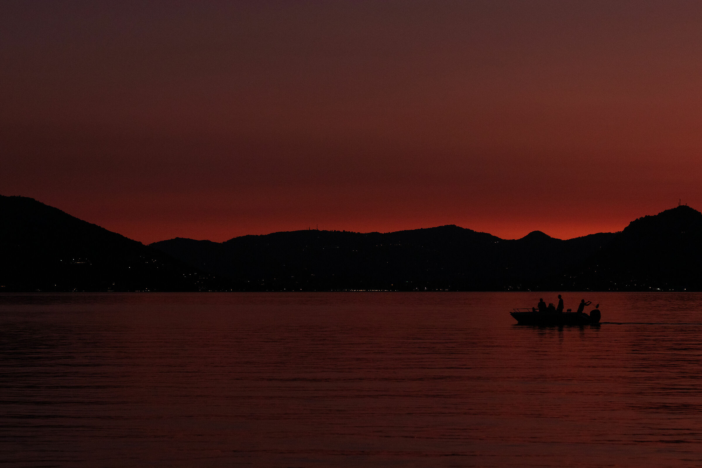 As the sun goes down on Lake Iseo