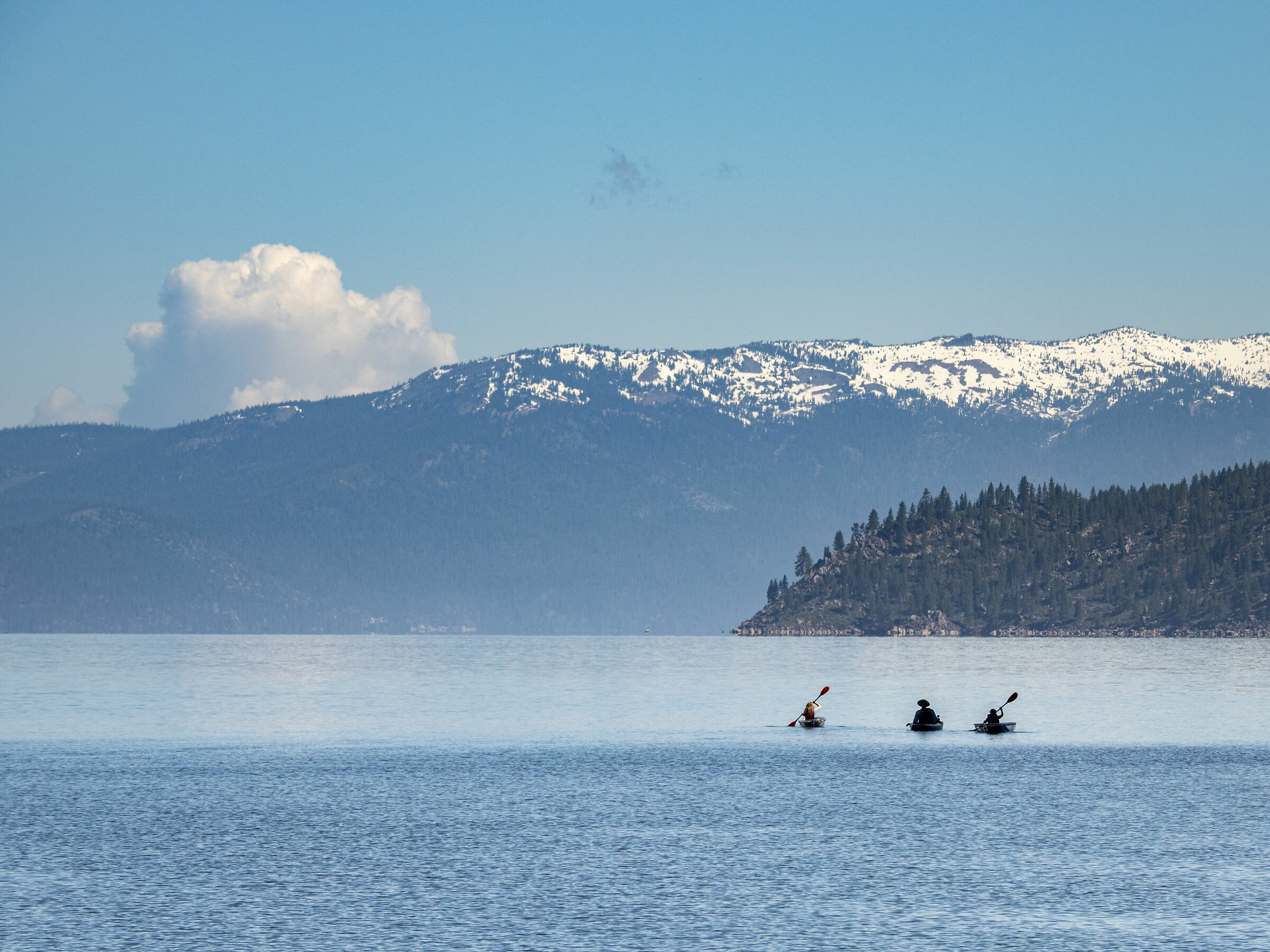 Canoes in Lake Tahoe