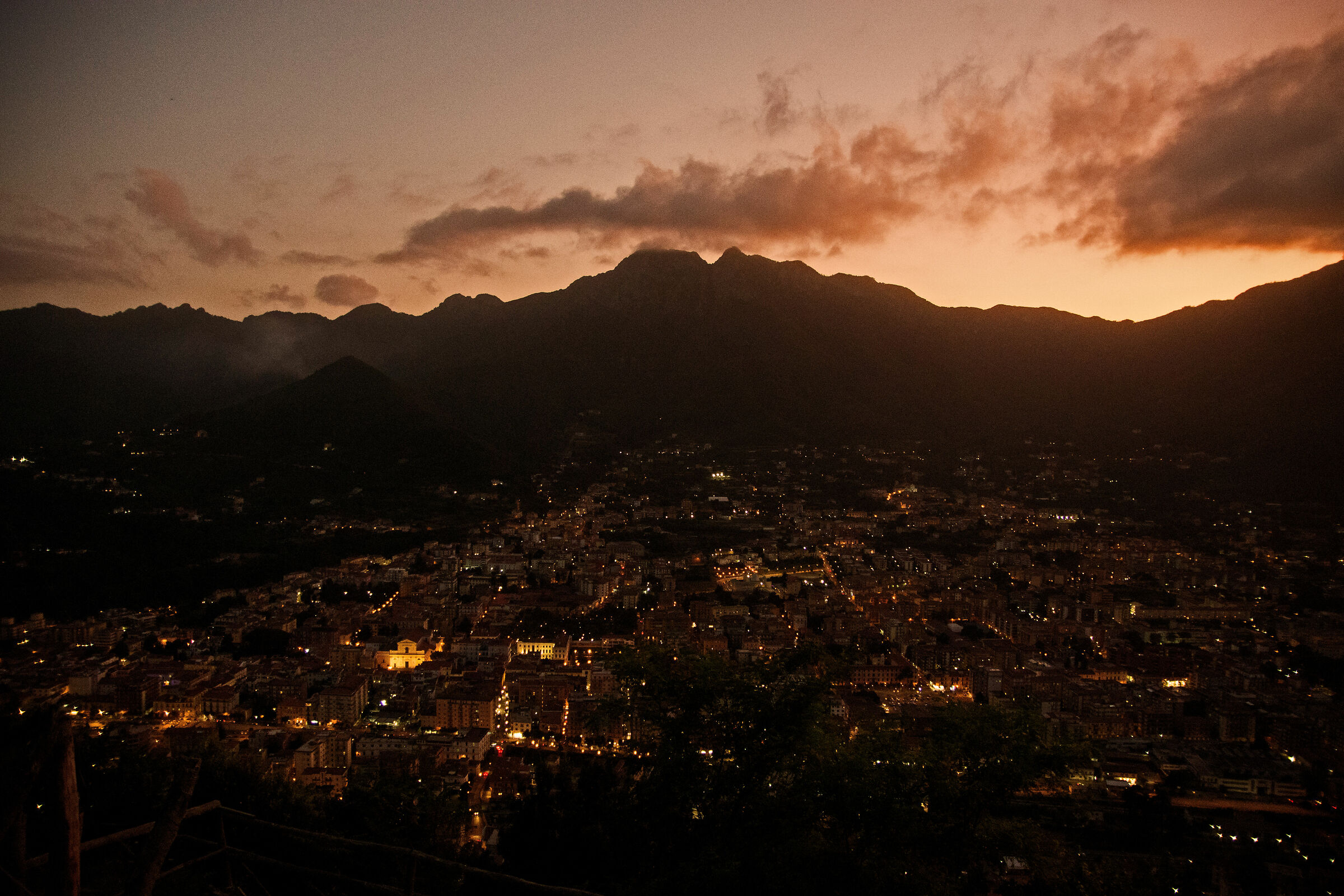 Tramonto su Cava de' Tirreni
