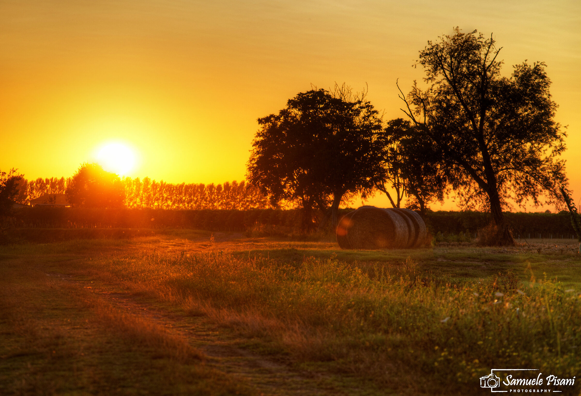 Hot and humid sunset in the plain