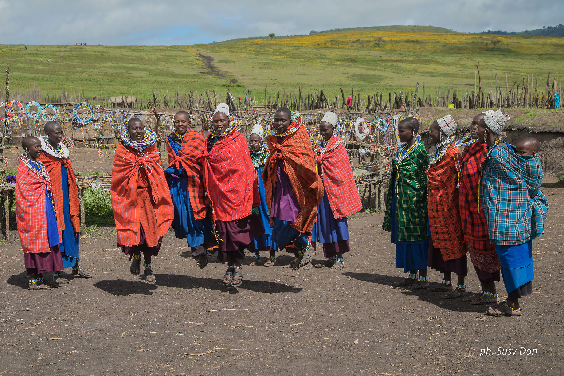 Maasai performing traditional dance