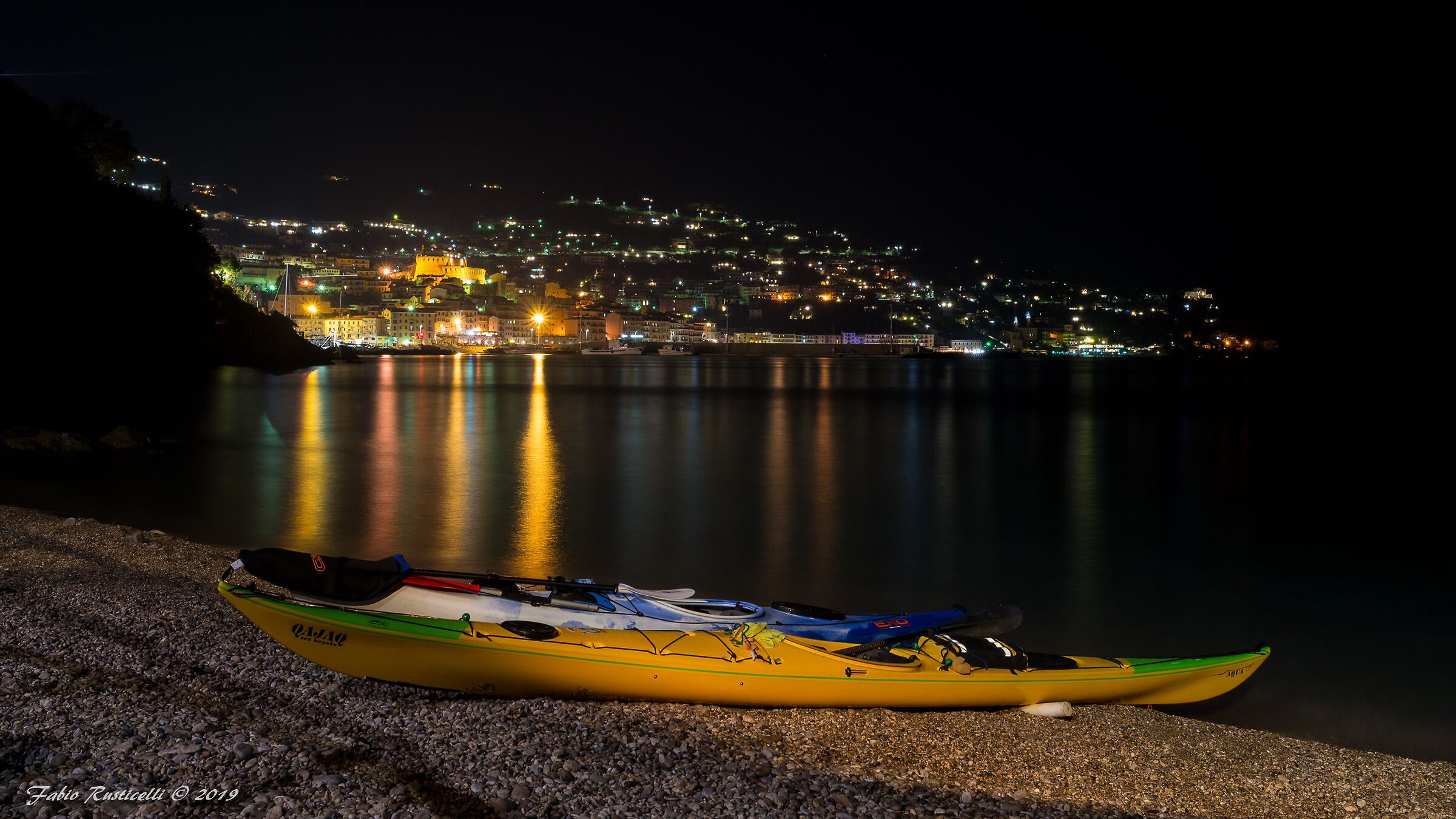 Porto Santo Stefano, night panorama