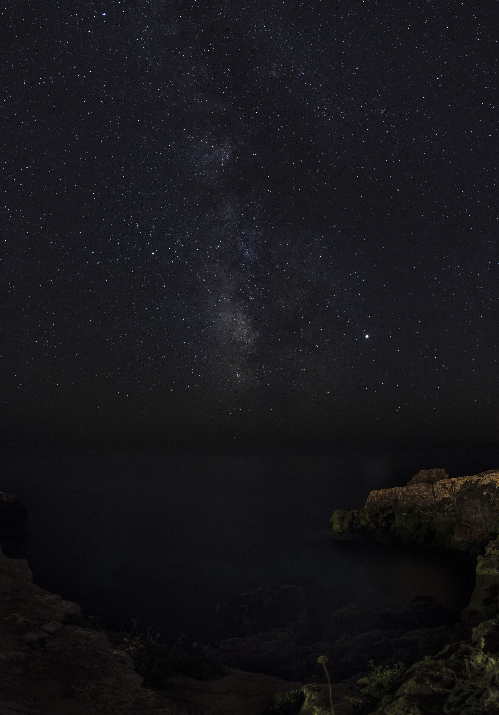 The Milky way galaxy over Menorca