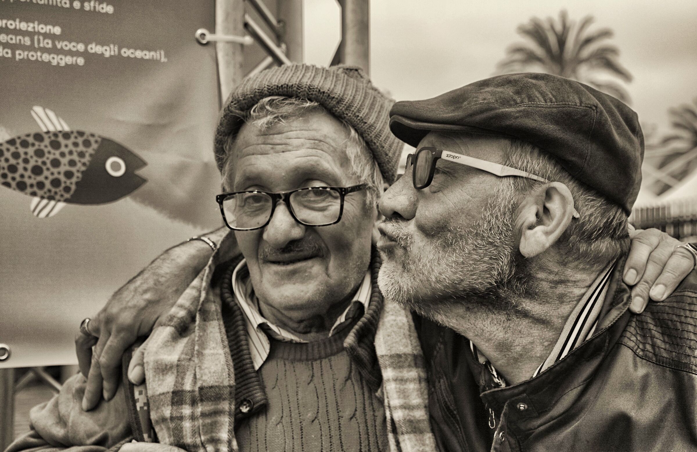 Uncle and grandson.... to the kiss