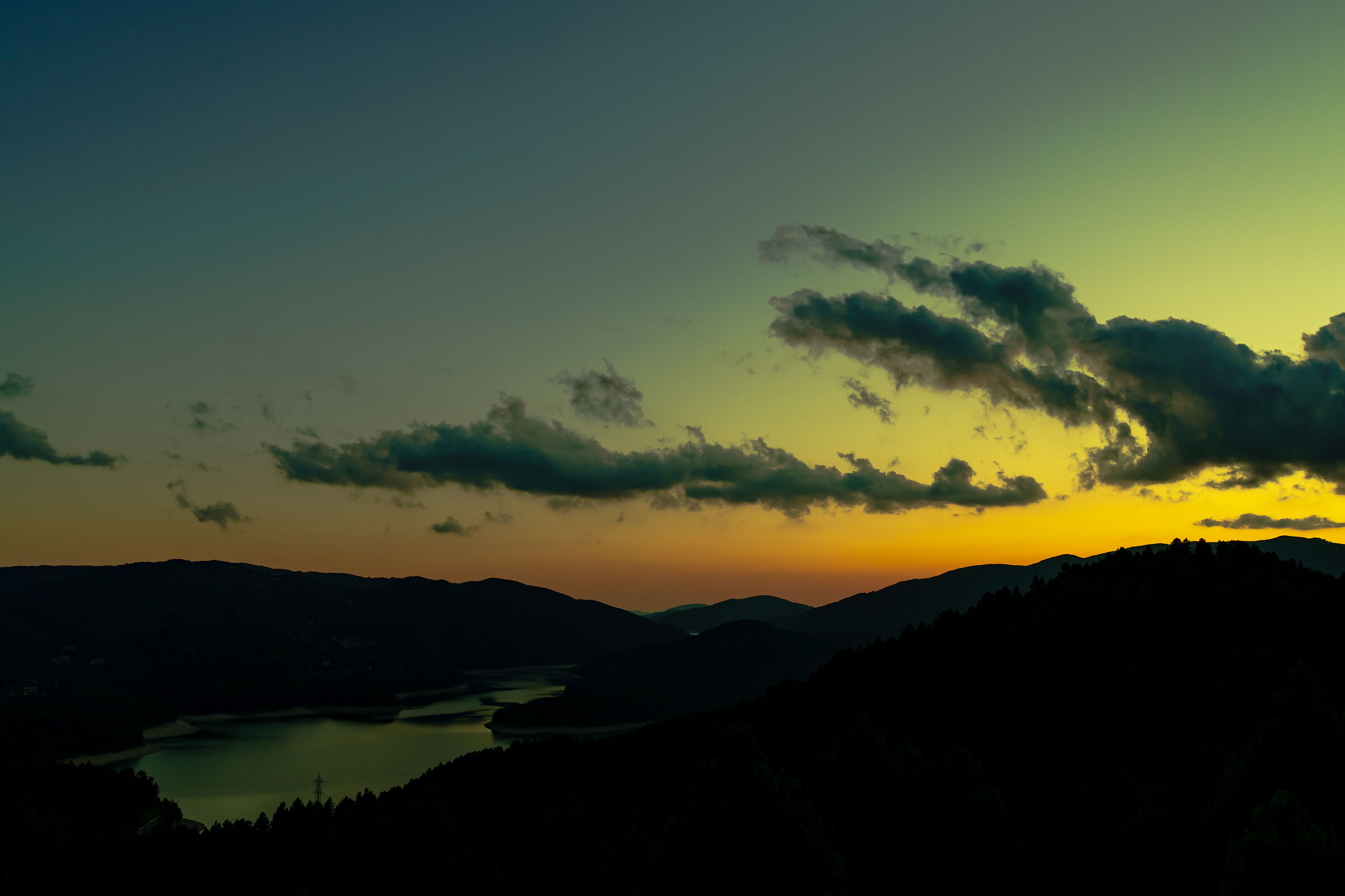 sunset on the ampoule