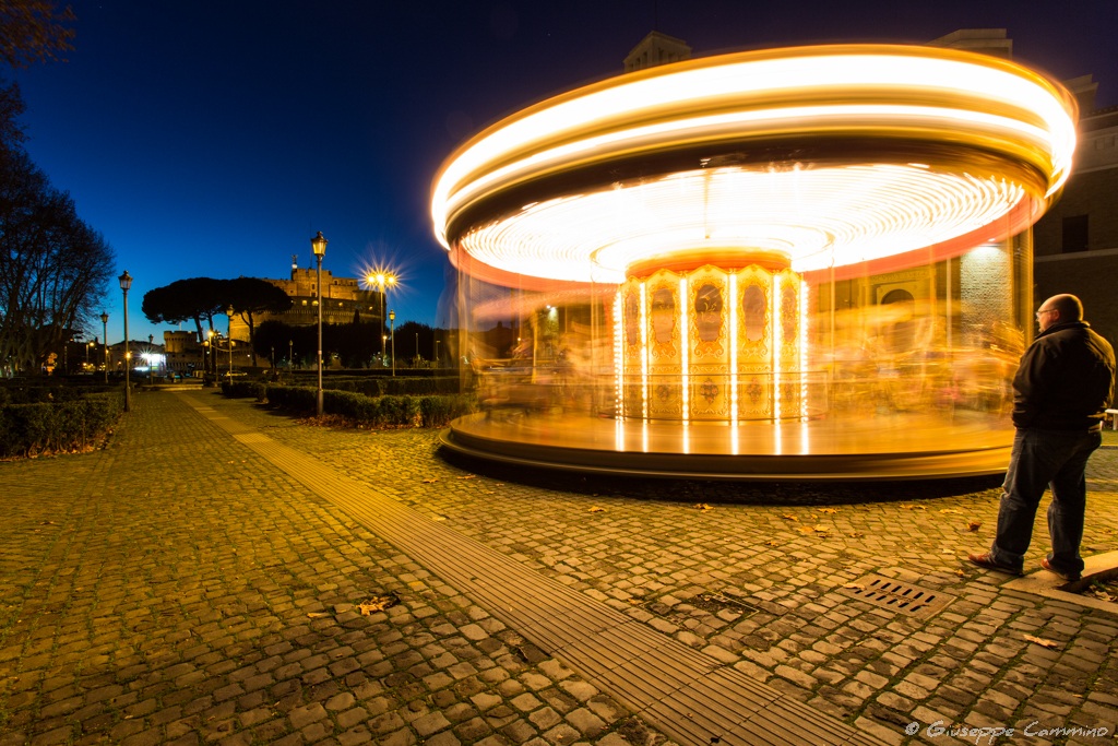 Carousel at late sunset