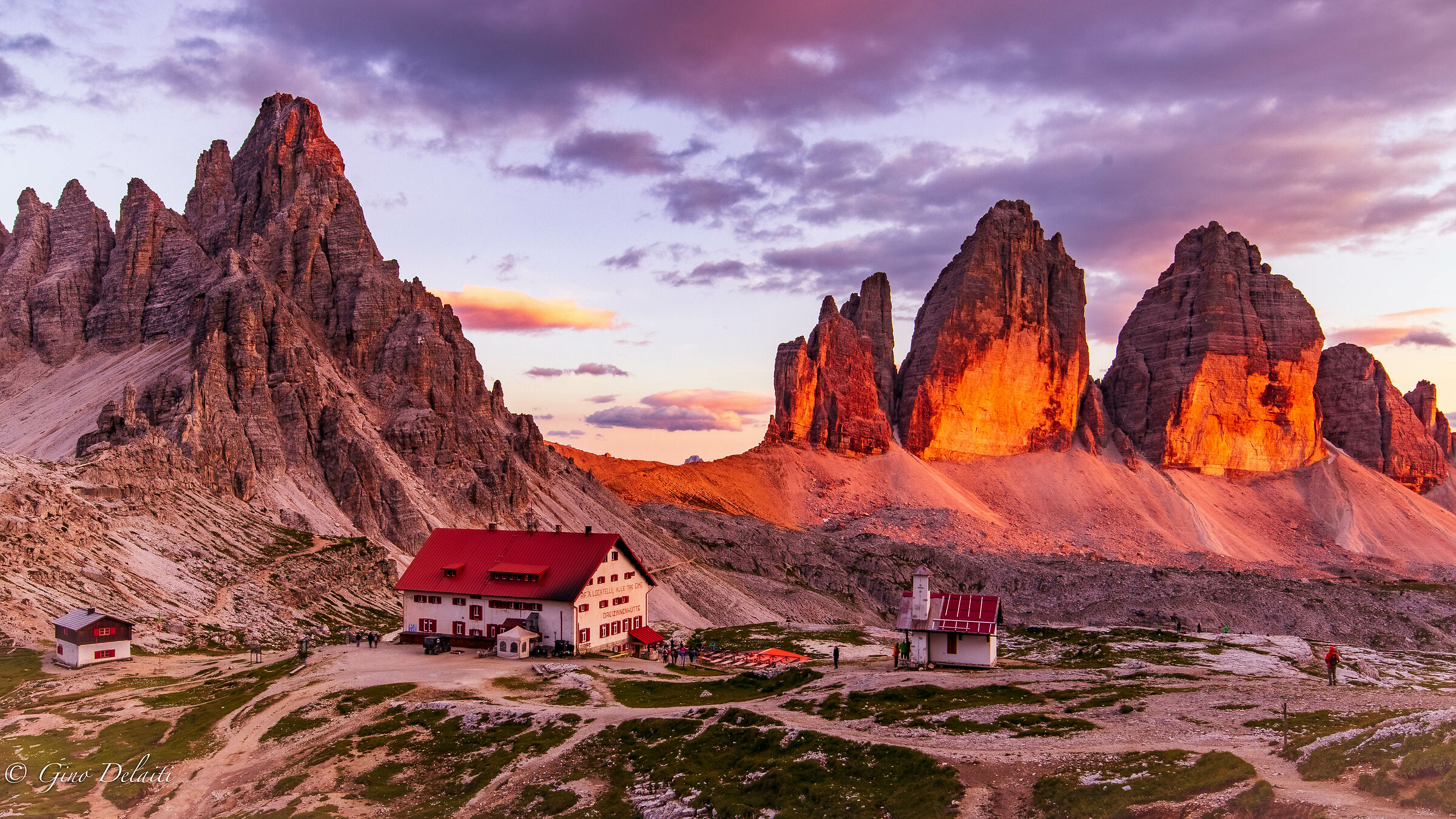 Tramonto sulle tre cime di Lavaredo