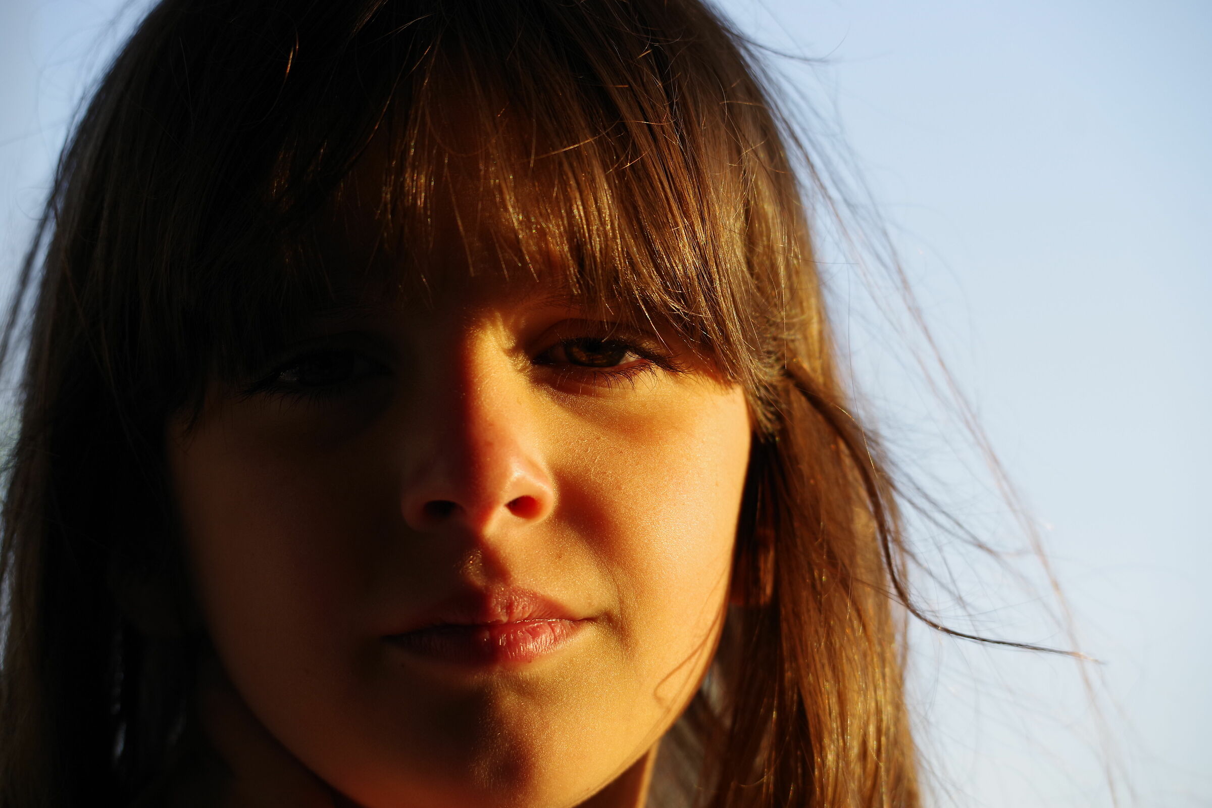 sunset portrait,mia figlia