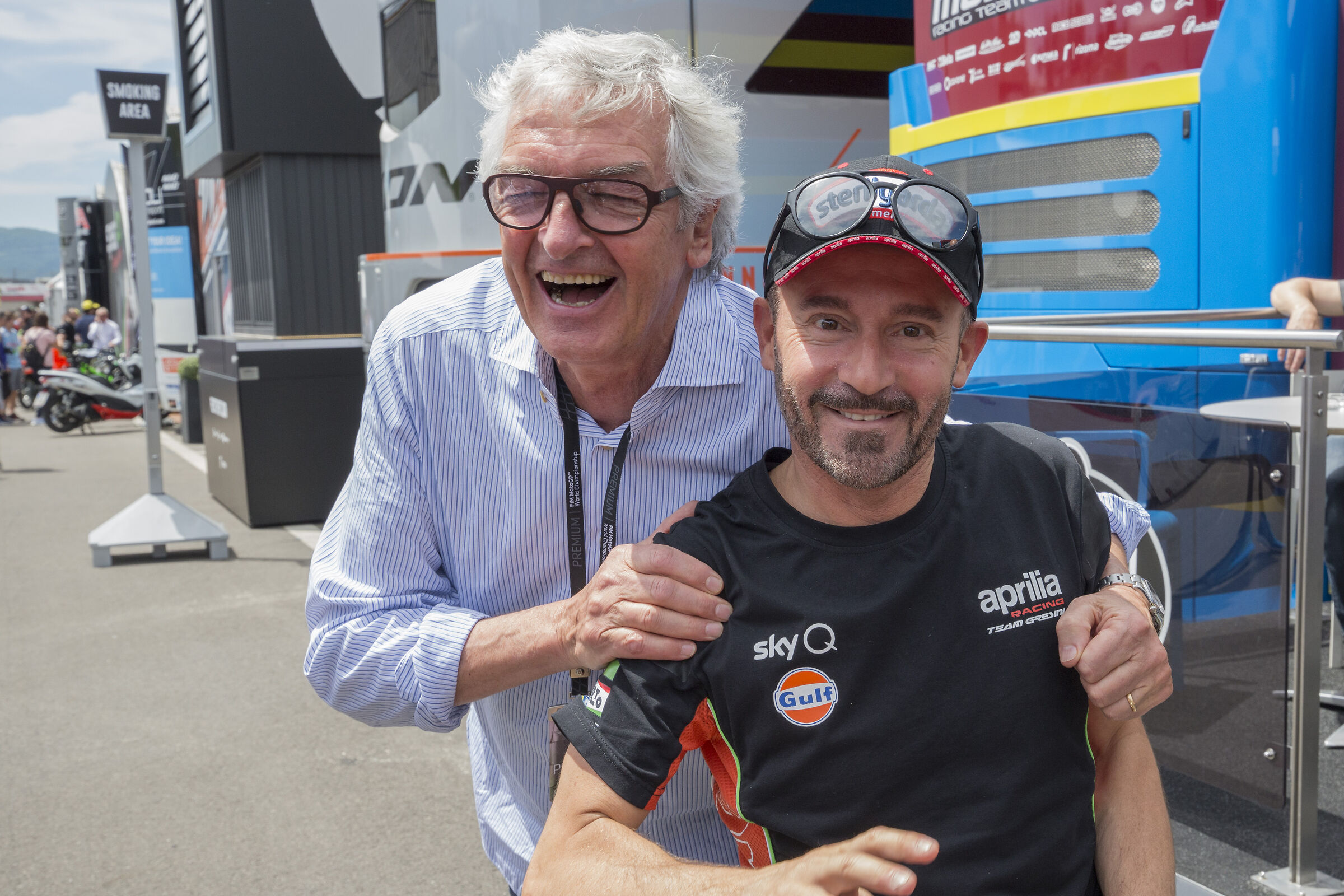 Old friends: Lino Dainese and Max Biagi
