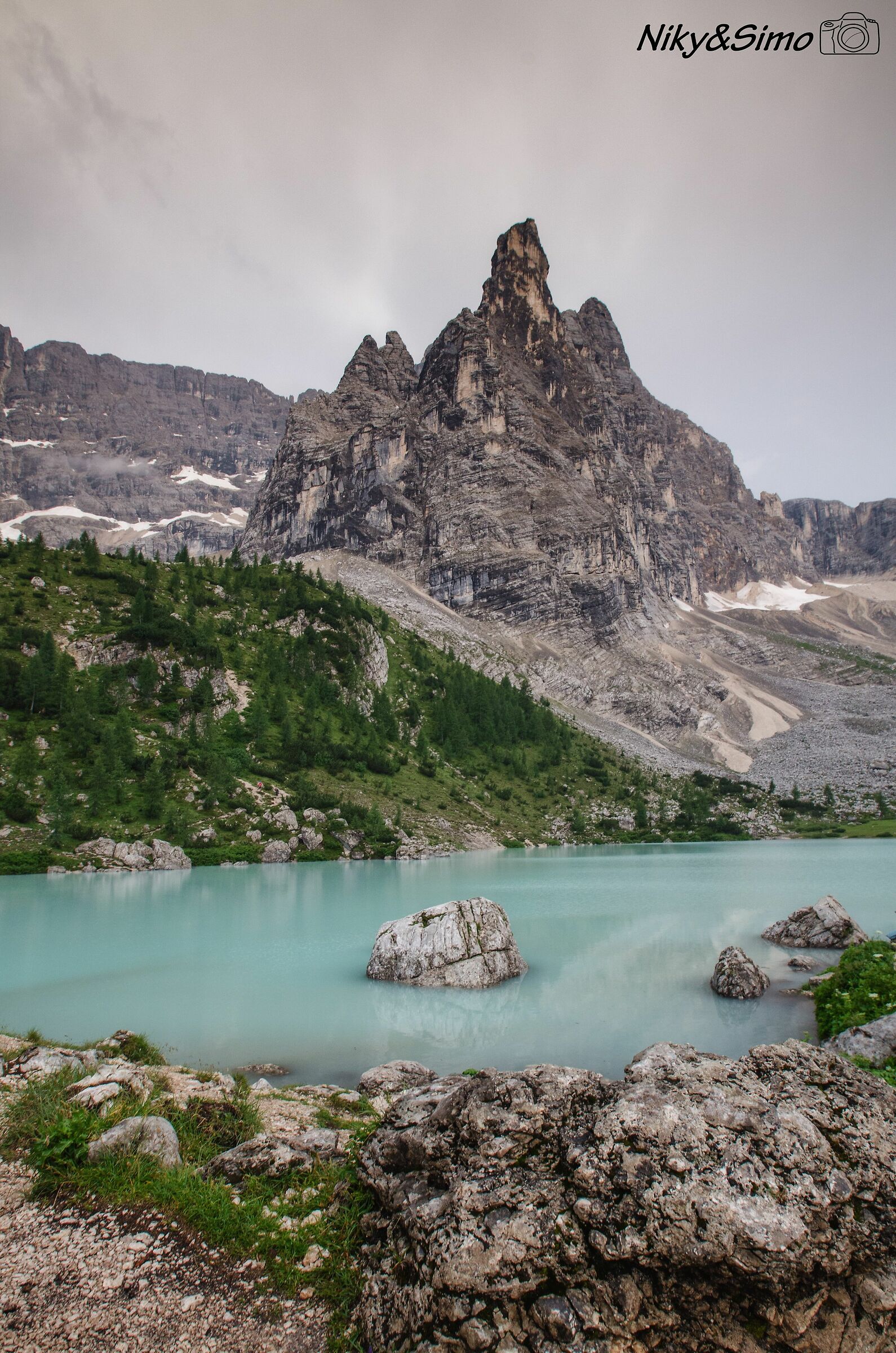 Lake Sorapis during the storm