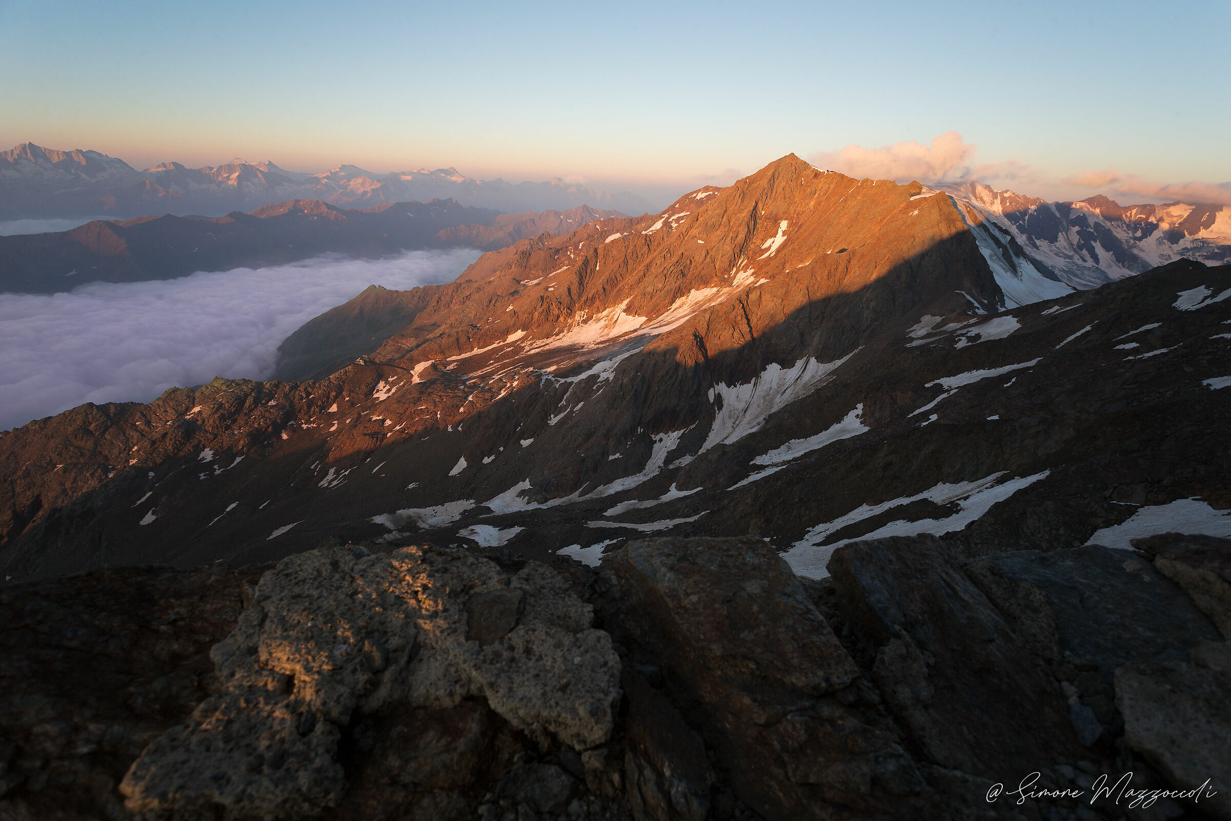 Sunset at high altitude