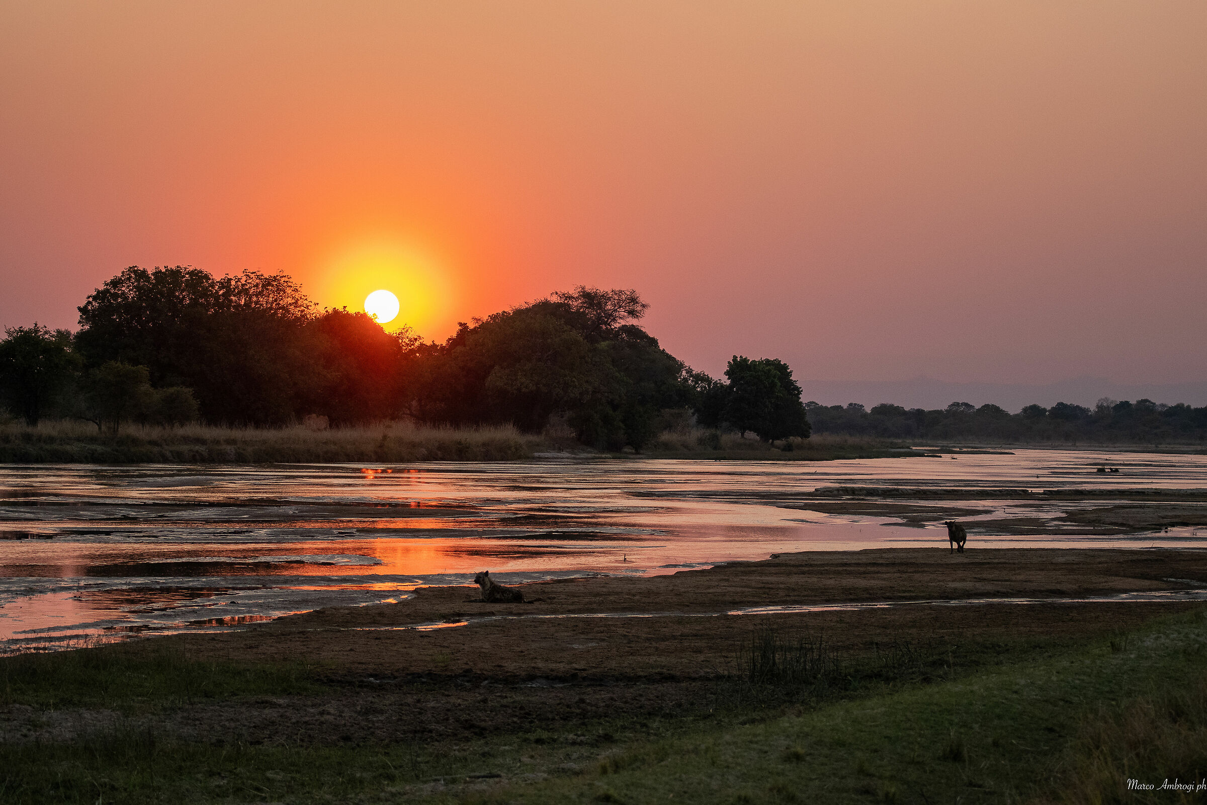Sunset over the Zambezi River