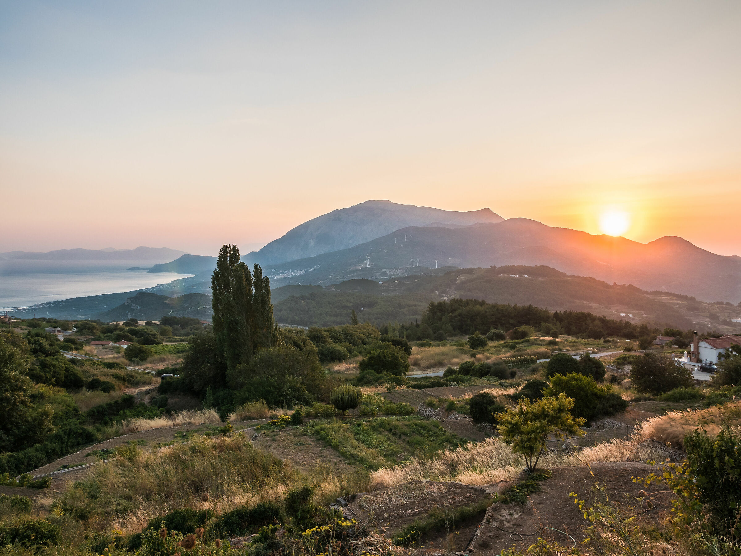 Sunset from Platanos (island of Samos Greece)
