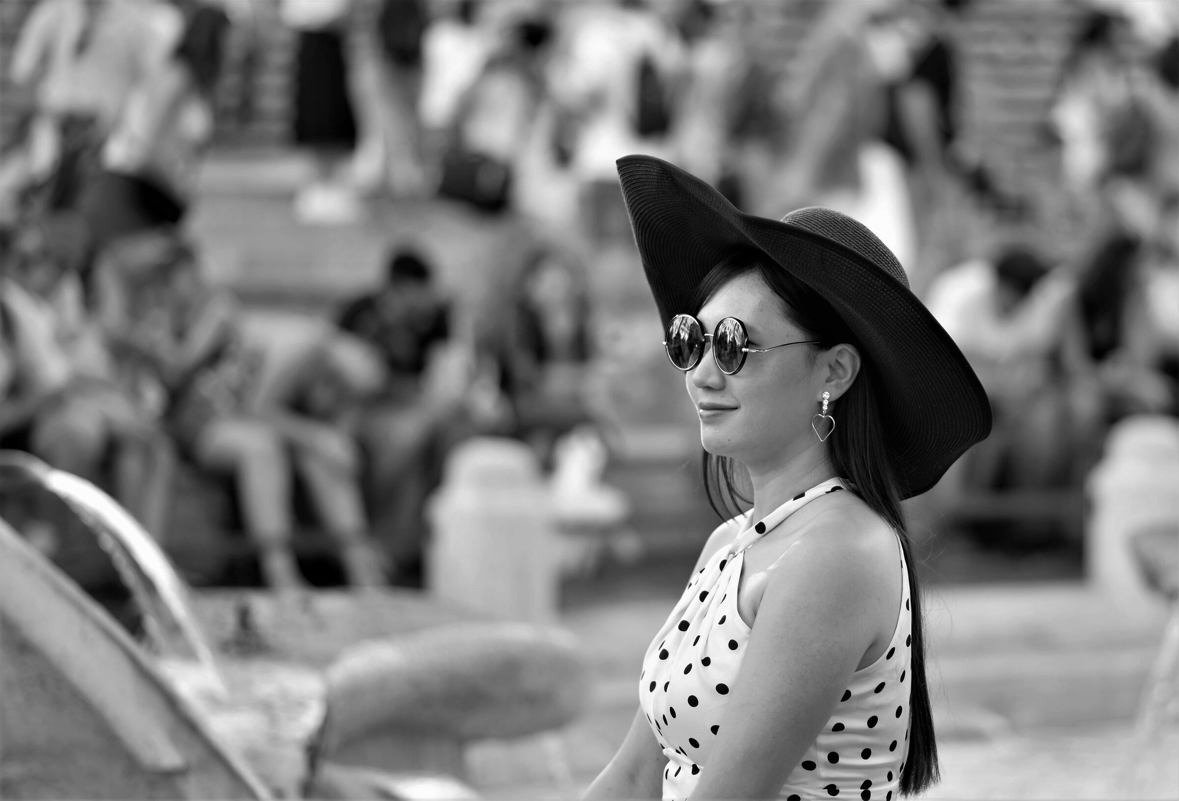 A Japanese woman posing