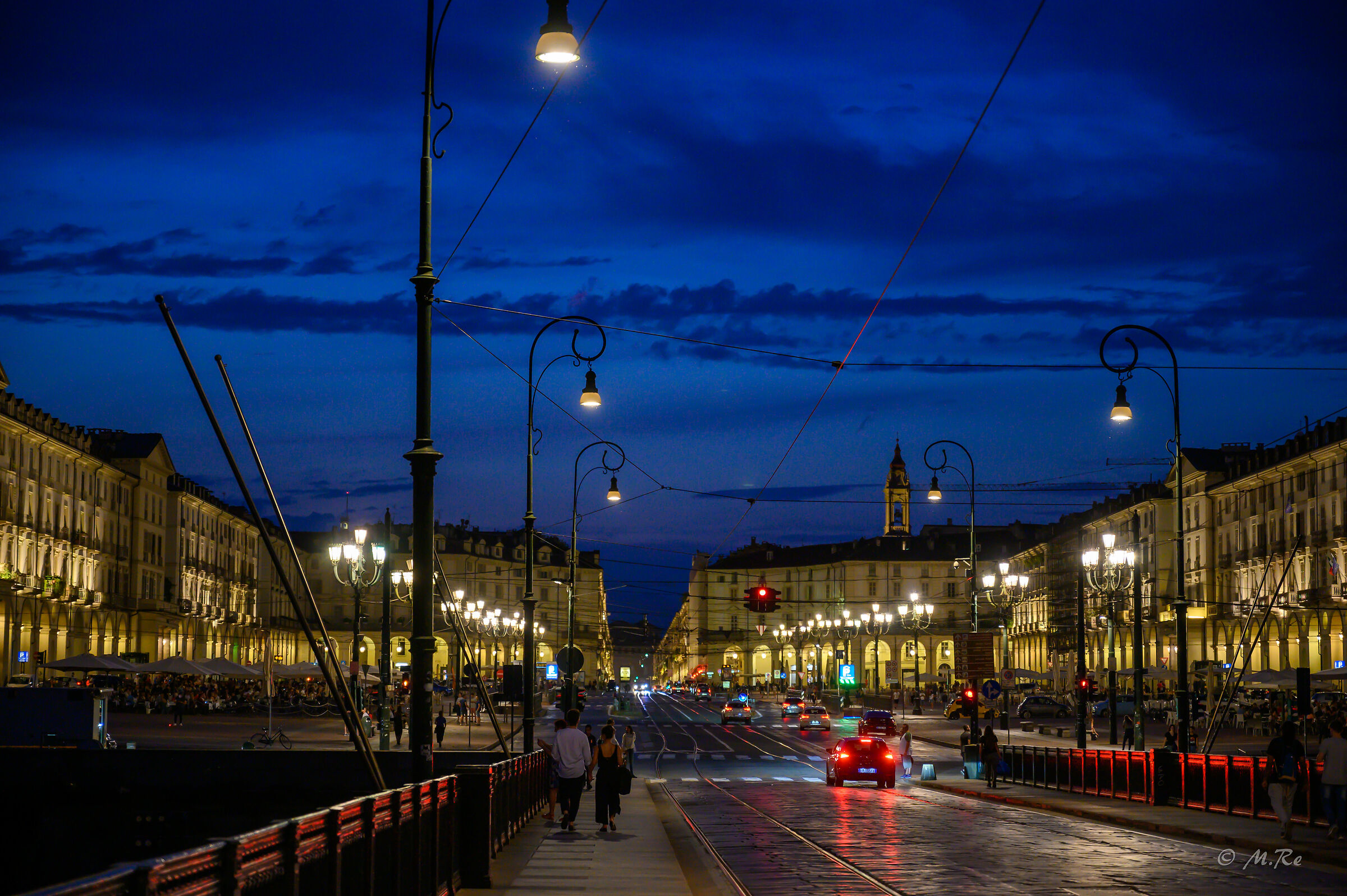 Piazza Vittorio in the evening - Turin