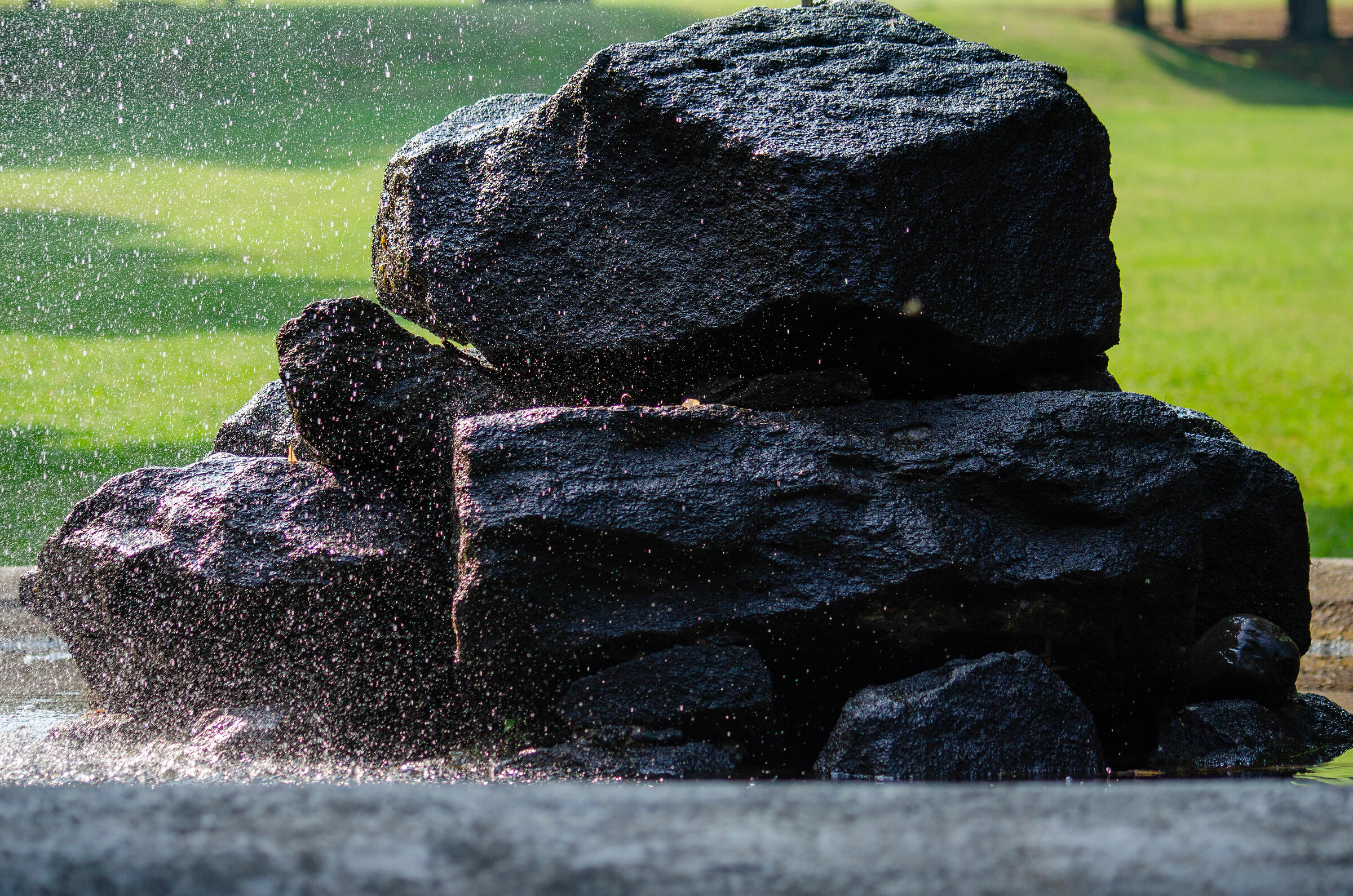 abstract rocks and fountain