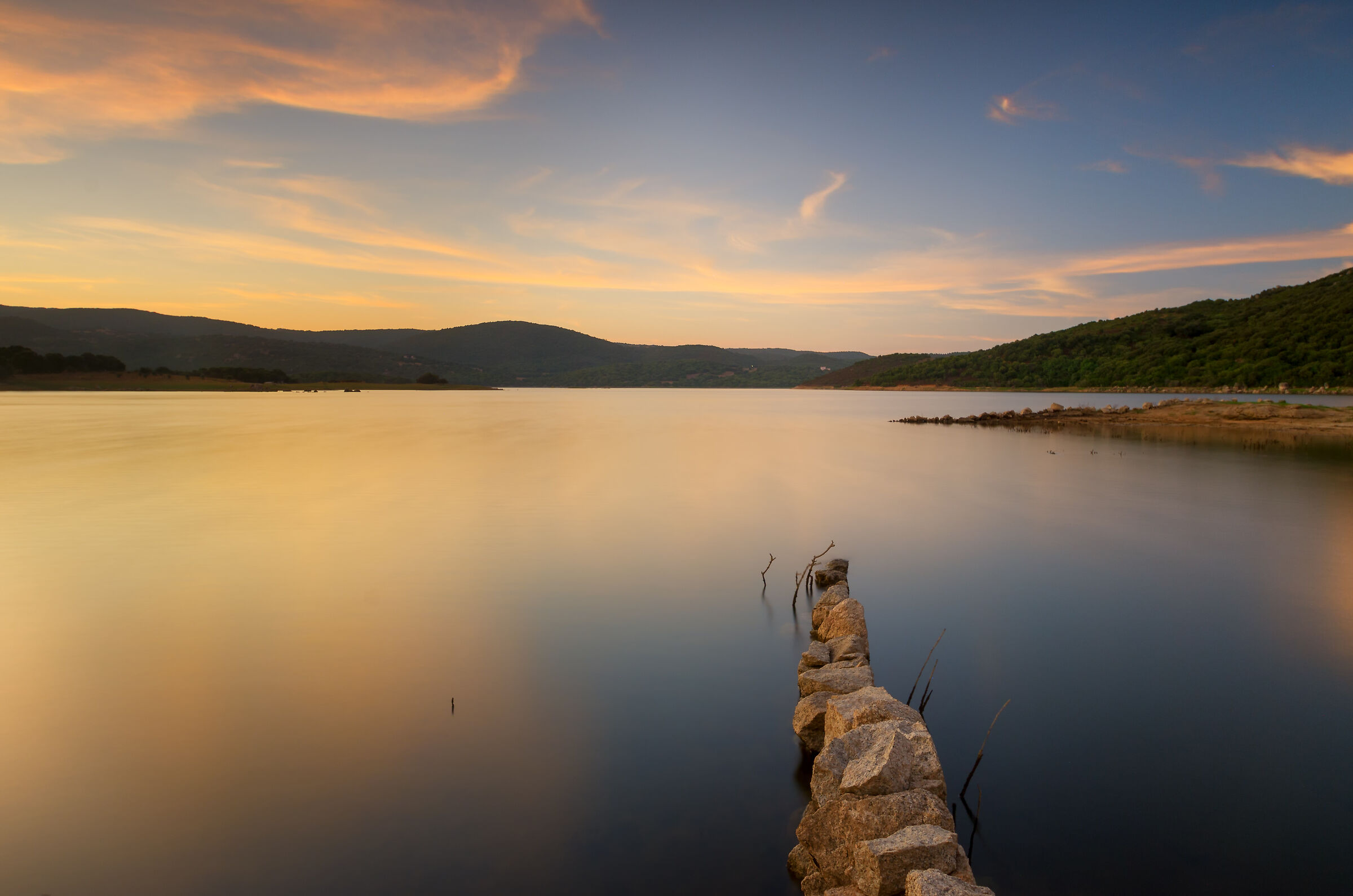 Smooth Lake at sunset