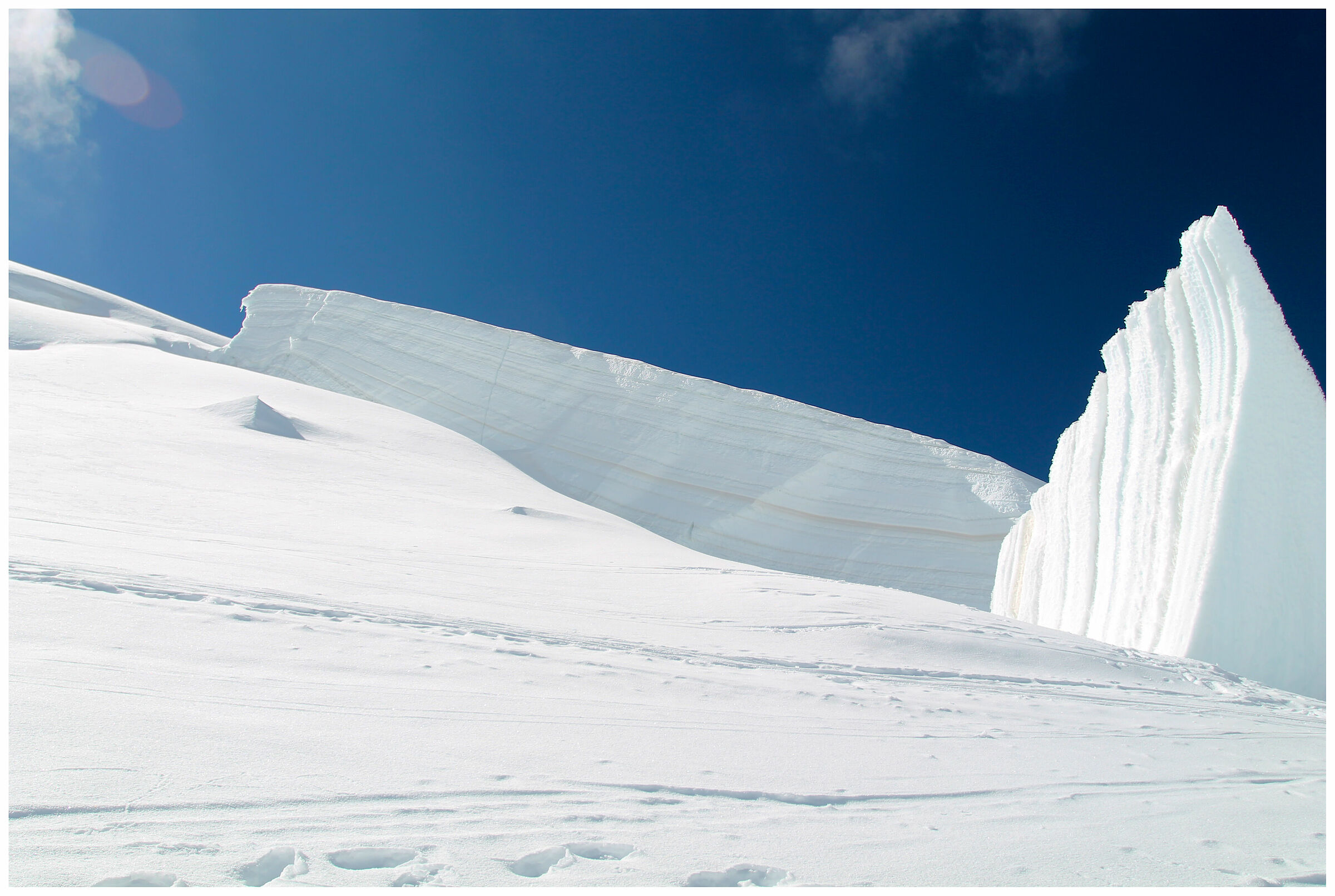 pilastro di ghiaccio verso la Capanna Margherita