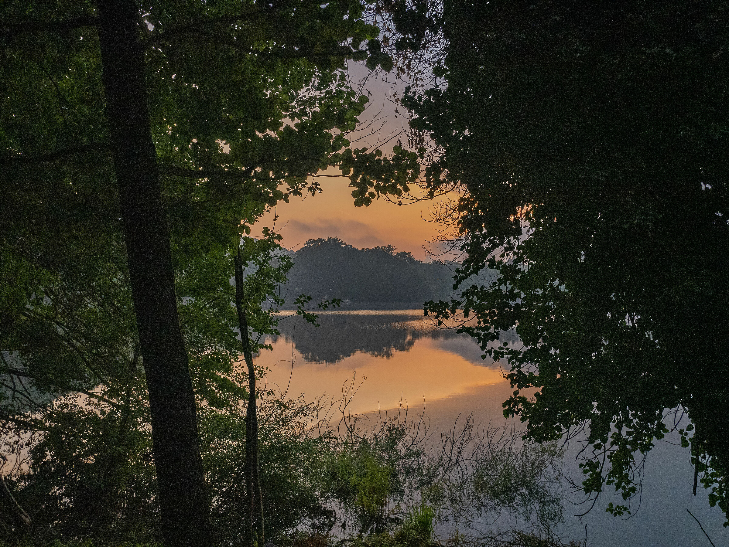 Hidden sunset and reflection
